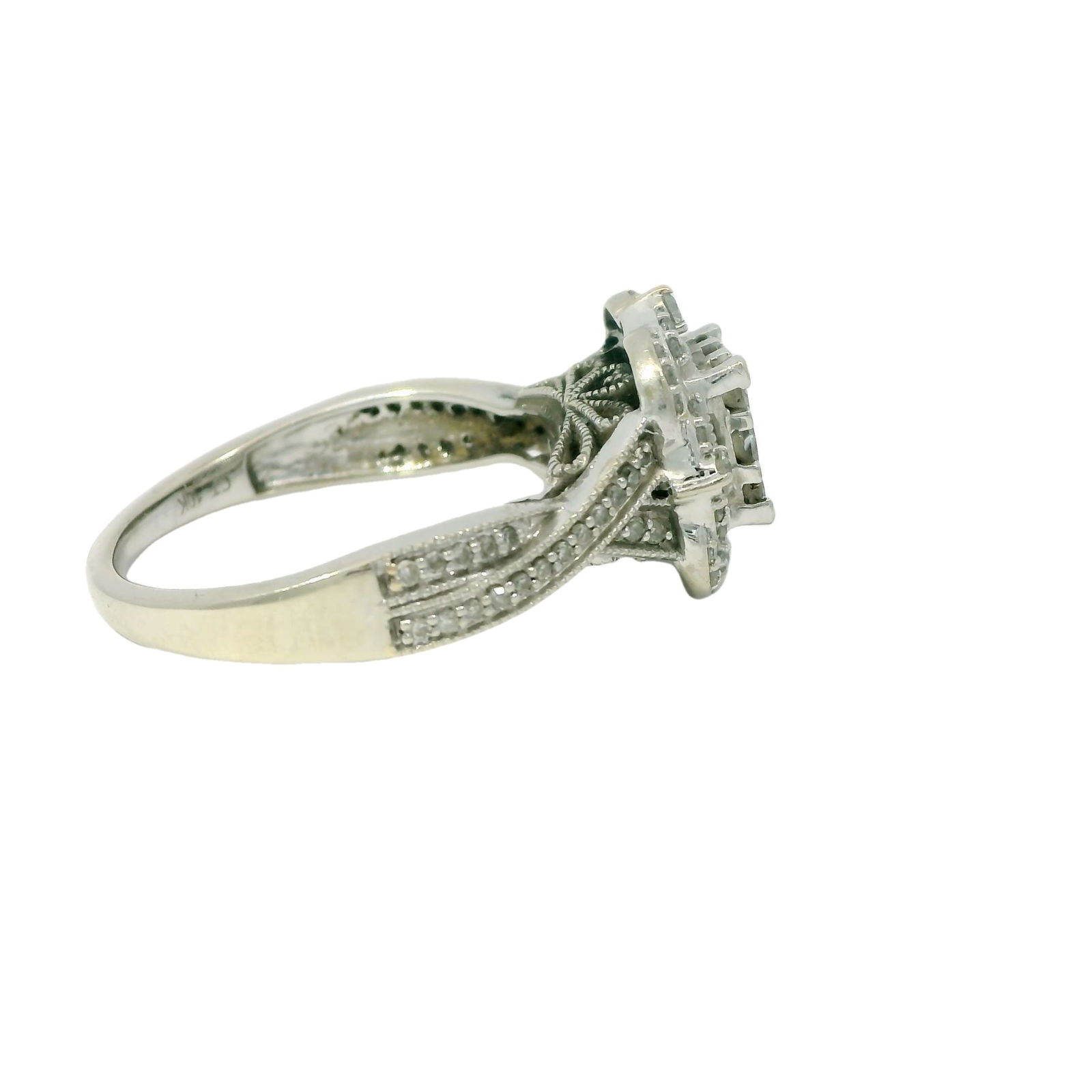 White Gold Diamond Ring - 4