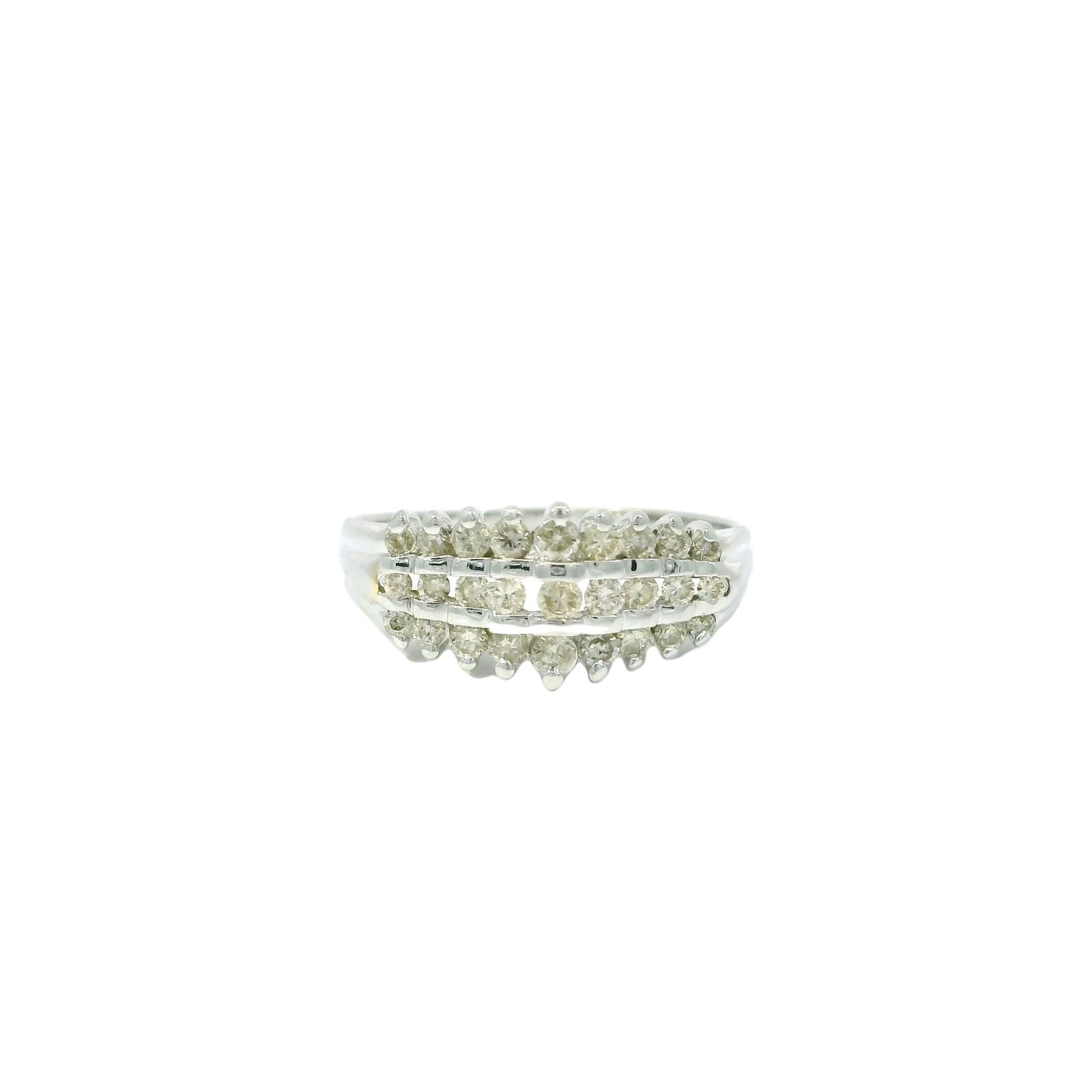 14KT Diamond Ring: This elegant diamond ring boasts a stunning array of meticulously set stones, making it a perfect choice for those who seek timeless beauty. The intricate design ensures that it sparkles from every