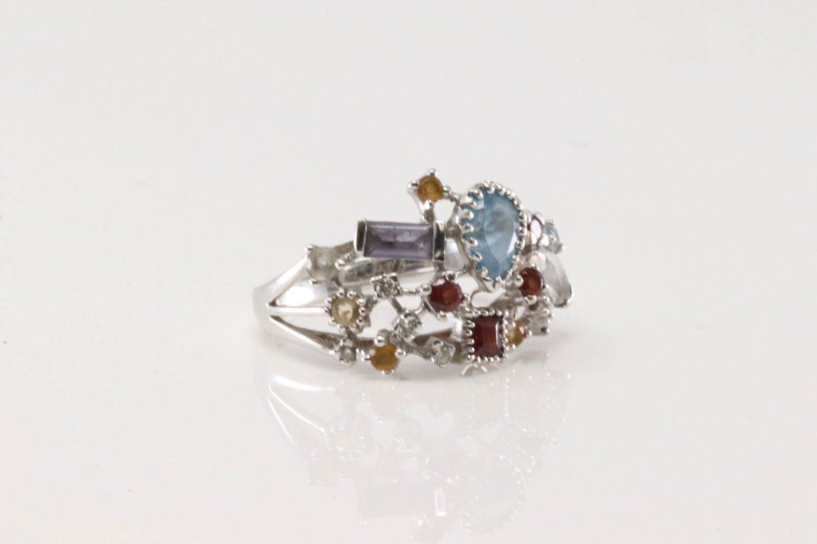 Multi-Color Gemstone Ring 14Kt. - 2