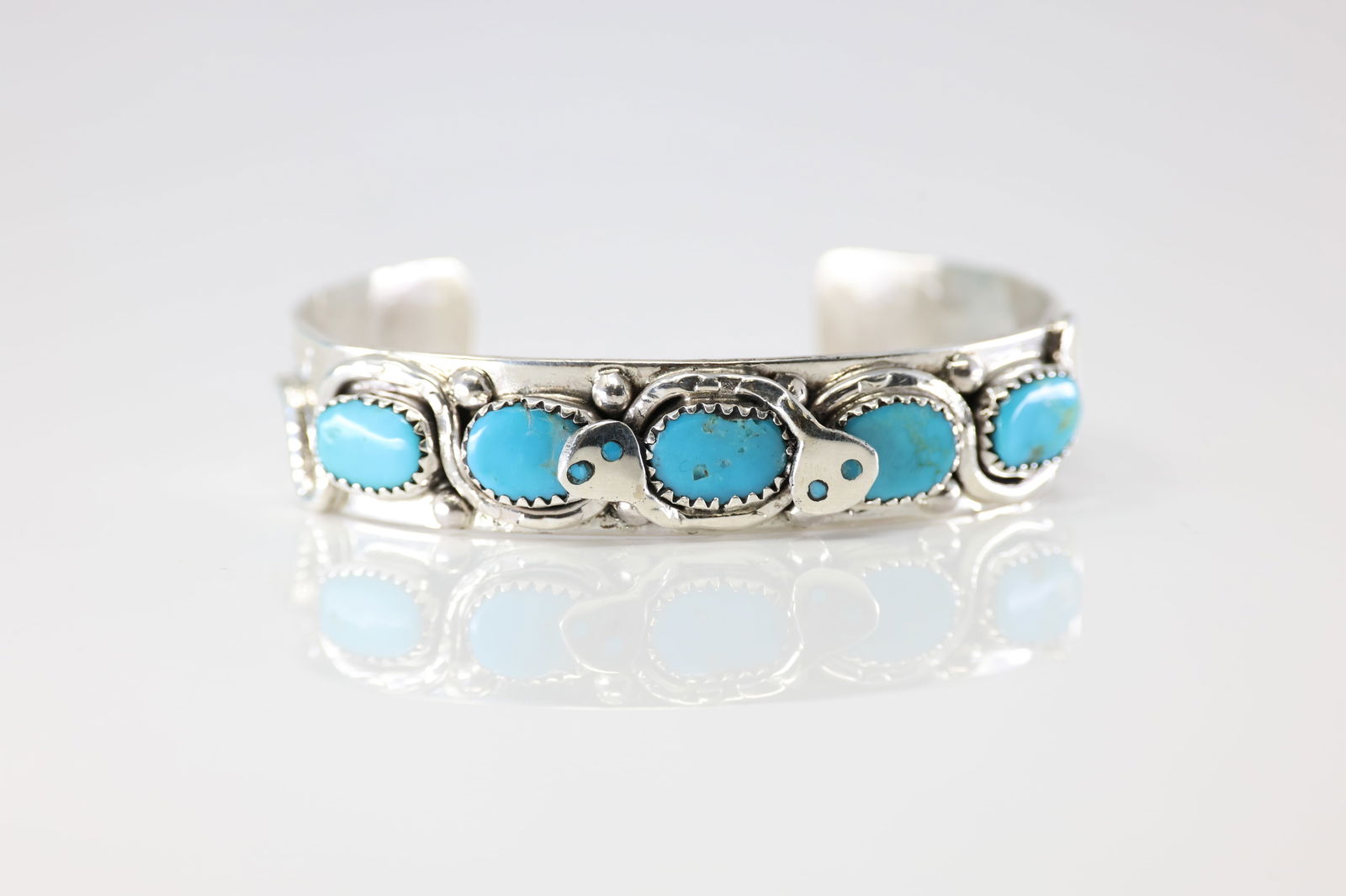 Native America Zuni Sterling Silver Turquoise Bracelet Cuff By Effie C. (1 of 4)