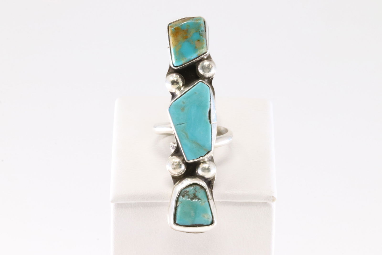 Native America Zuni Sterling Silver Turquoise Ring By Jude Candelaria. (1 of 4)
