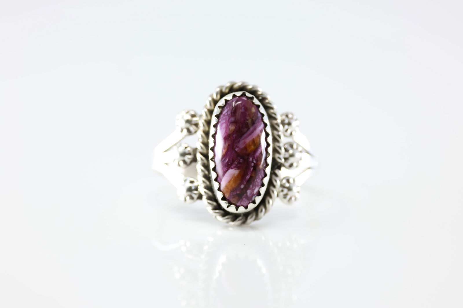 Native America Navajo Sterling Silver Purple Spiny Oyster Ring By Marita Martinez. (1 of 4)