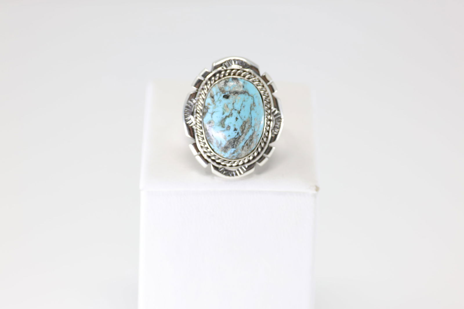 Native America Navajo Sterling Silver Turquoise Ring By Samuel Yellowhair. (1 of 4)