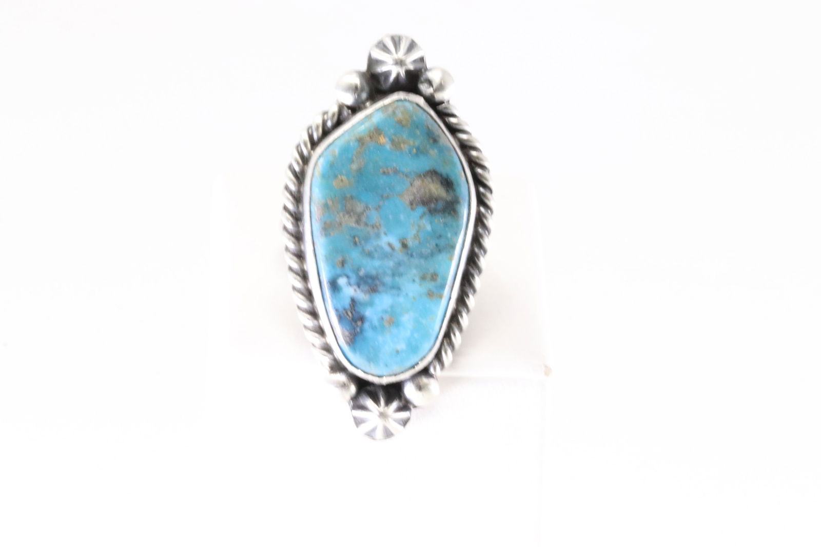 Native America Navajo Sterling Silver Turquoise Ring By Dixon. (1 of 4)