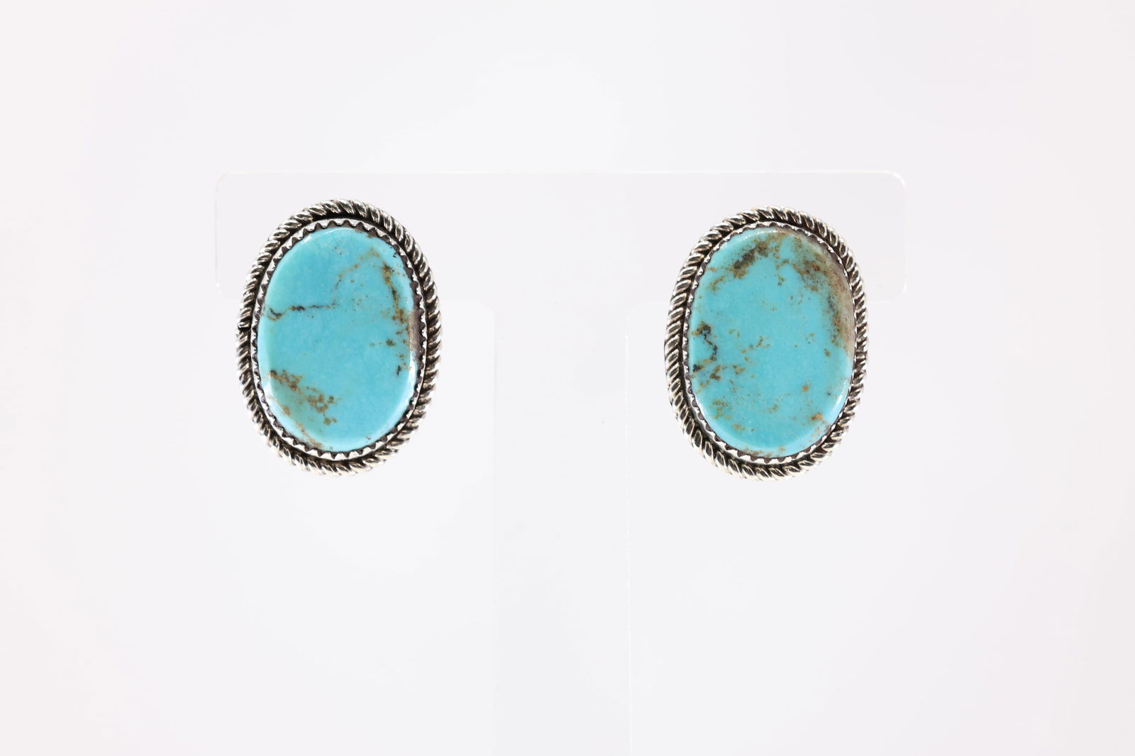 Native America Navajo Sterling Silver Turquoise Post Earring's By L.Etcitty. (1 of 4)