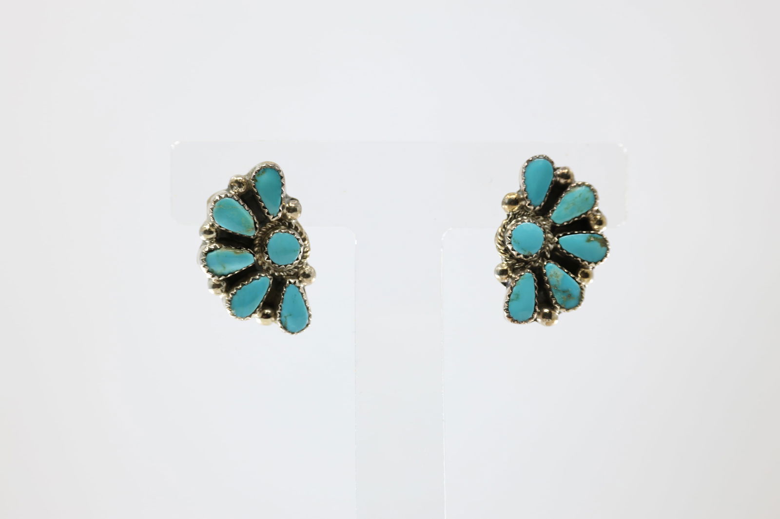 America Sterling Silver Turquoise Post Earring's. (1 of 4)