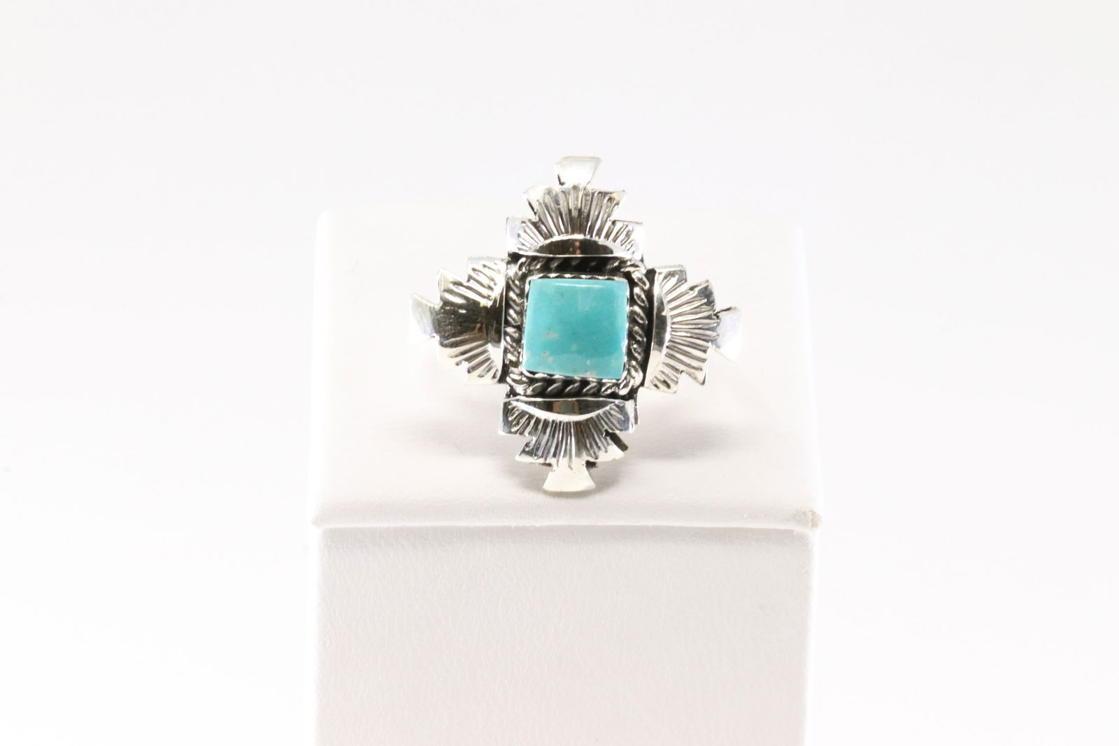 Native America Navajo Sterling Silver Turquoise Ring By Dorothy Lee. From R.B Company. (1 of 4)