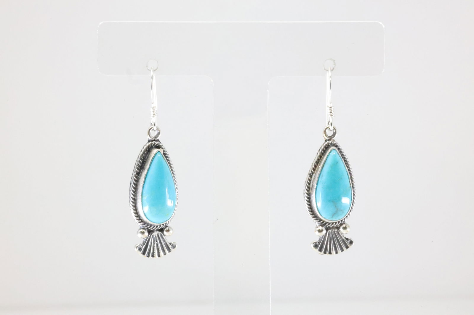 Native America Navajo Sterling Silver Turquoise Dangling Earring's By Verley Betone. From R.B (1 of 4)
