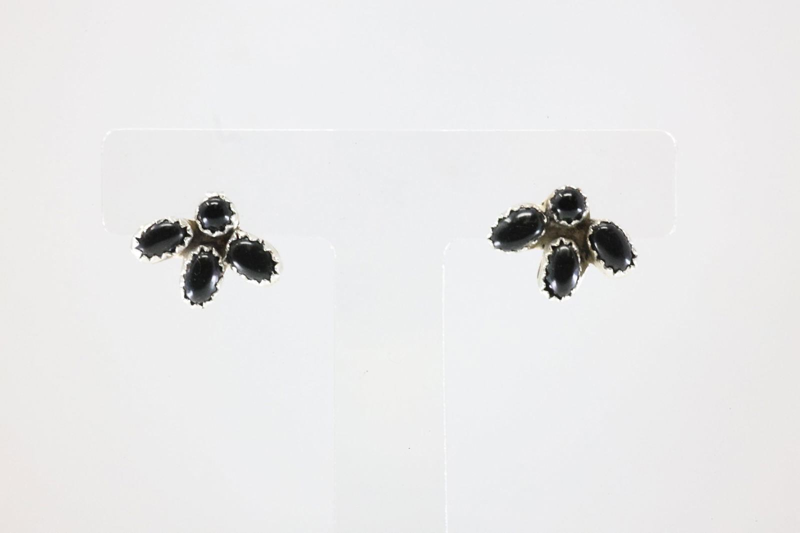 America Sterling Silver Black Onyx Post Earring's. (1 of 3)