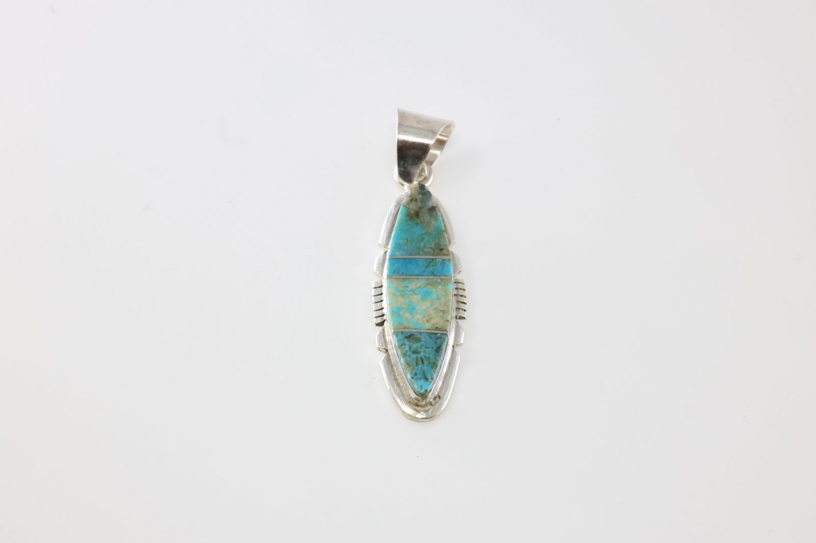 Native America Navajo Sterling Silver Number 8 Turquoise Inlay Pendant By Brandon Etcitty.: This is a Native America Navajo Sterling Silver Number 8 Turquoise Inlay Pendant By Brandon Etcitty. Stamp BE.