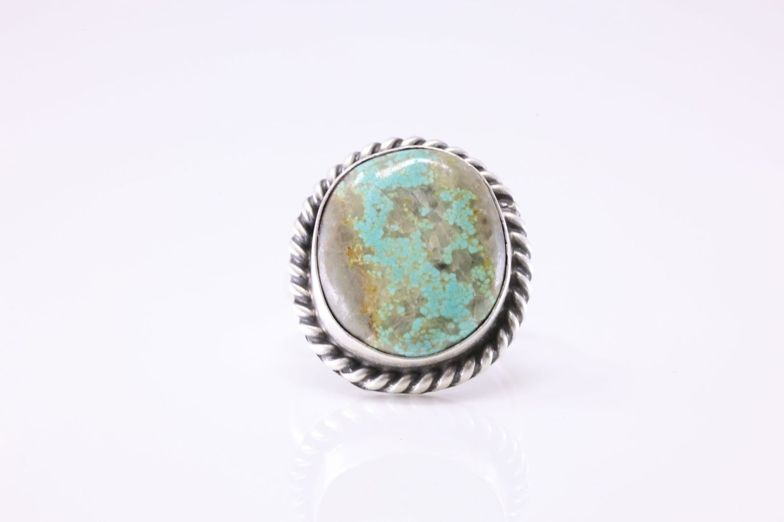 Native America Navajo Sterling Silver Turquoise Ring By Dixon. (1 of 4)