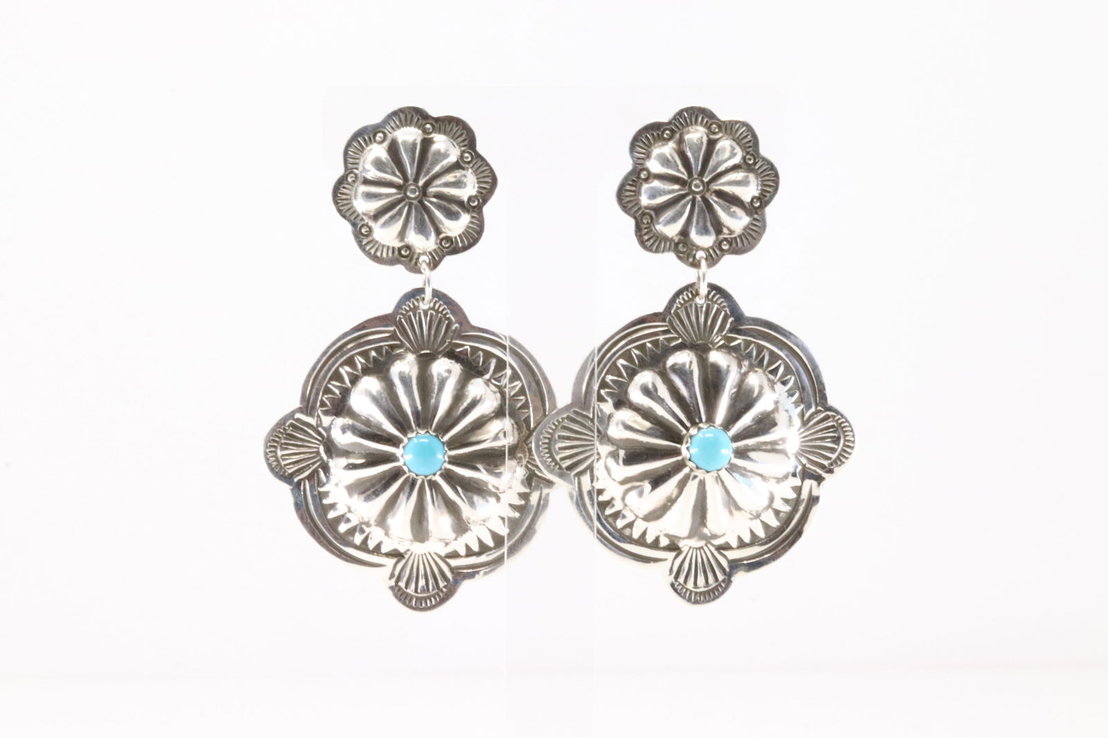 America Sterling Silver Turquoise Post Dangling Earring's.: This is a America Sterling Silver Turquoise Post Dangling Earring's.