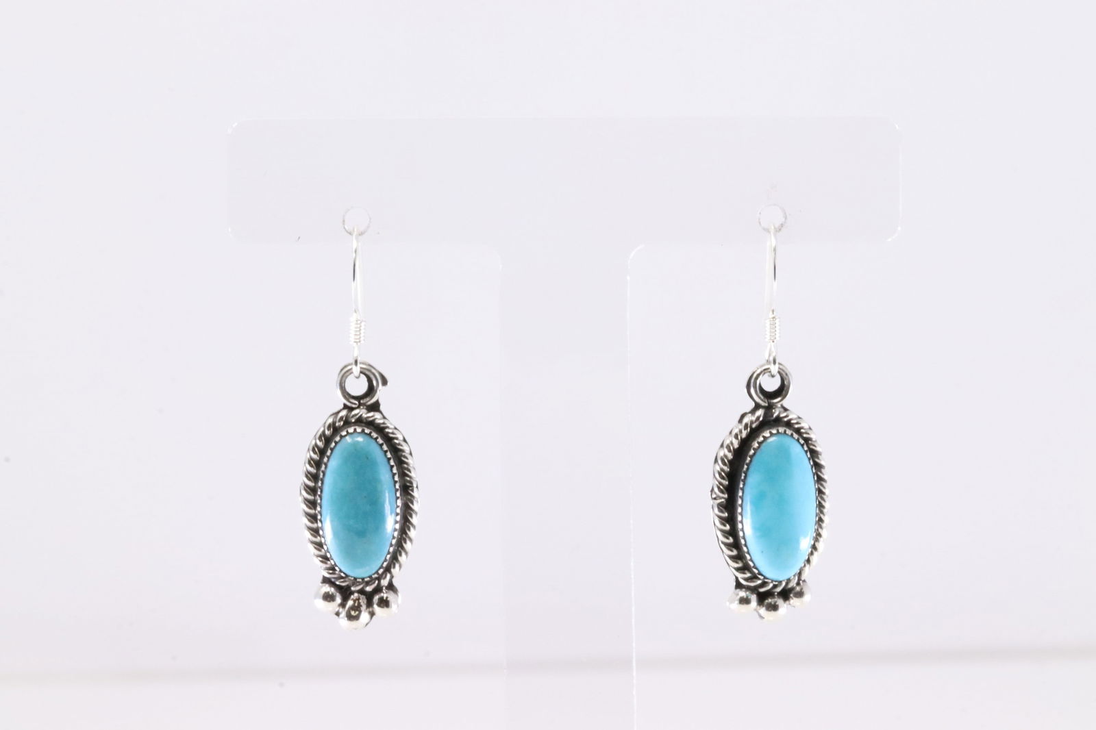 Native America Navajo Sterling Silver Turquoise Dangling Earring's By Charlene Yazzie. (1 of 4)