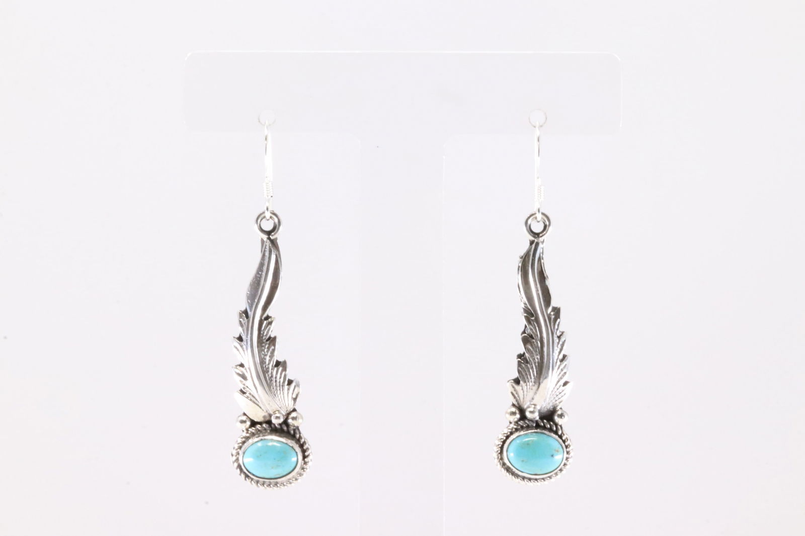 America Sterling Silver Turquoise Dangling Earring's. (1 of 4)