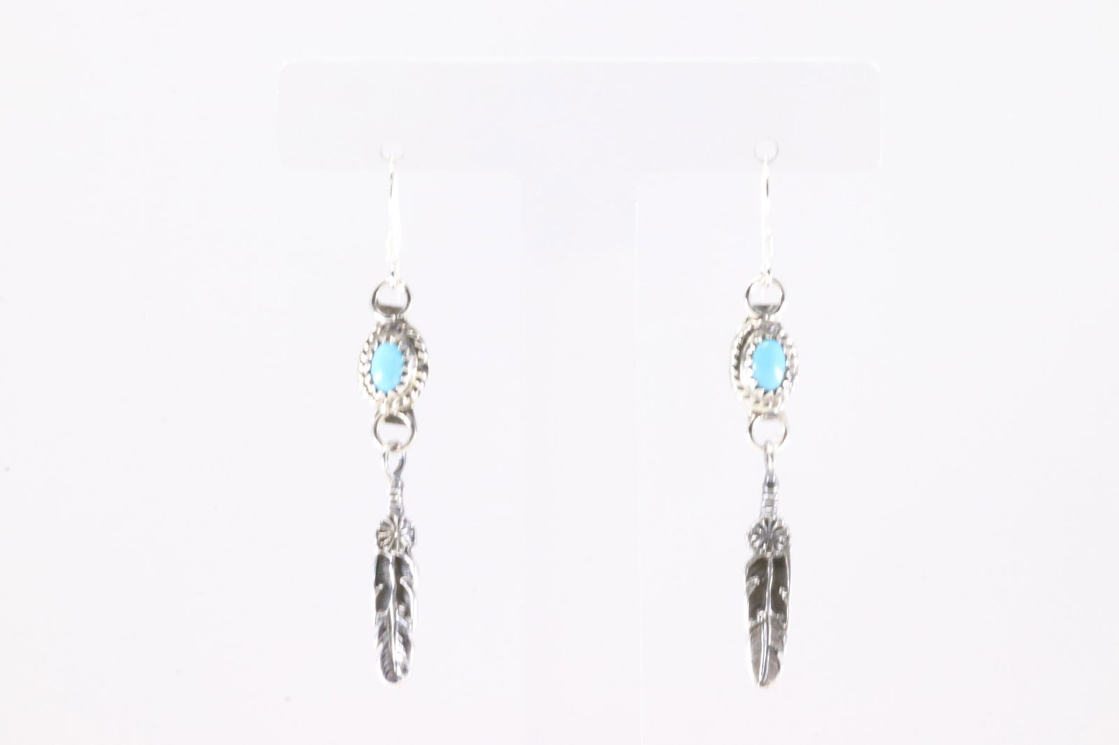 America Sterling Silver Turquoise Danglin Earring's. (1 of 4)