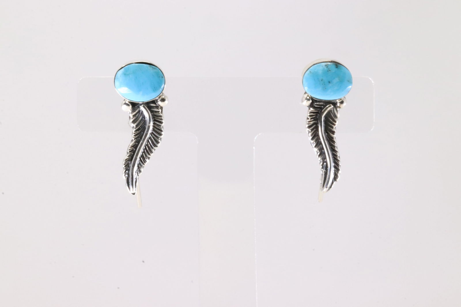 Native America Navajo Sterling Silver Turquoise Post Earring's By Sonyei Cocho.: This is a Native America Navajo Sterling Silver Turquoise Post Earring's By Sonyei Cocho. From R.B Company.