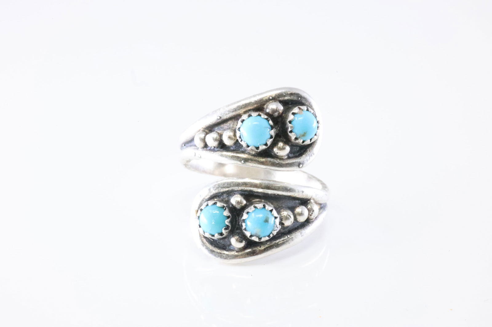 Native America Navajo Sterling Silver Turquoise Ring By Genevive Francisco. From R.B Company.: This is a Native America Navajo Sterling Silver Turquoise Ring By Genevive Francisco. From R.B Company. Stamp R.B. Ring Size: 7.00.