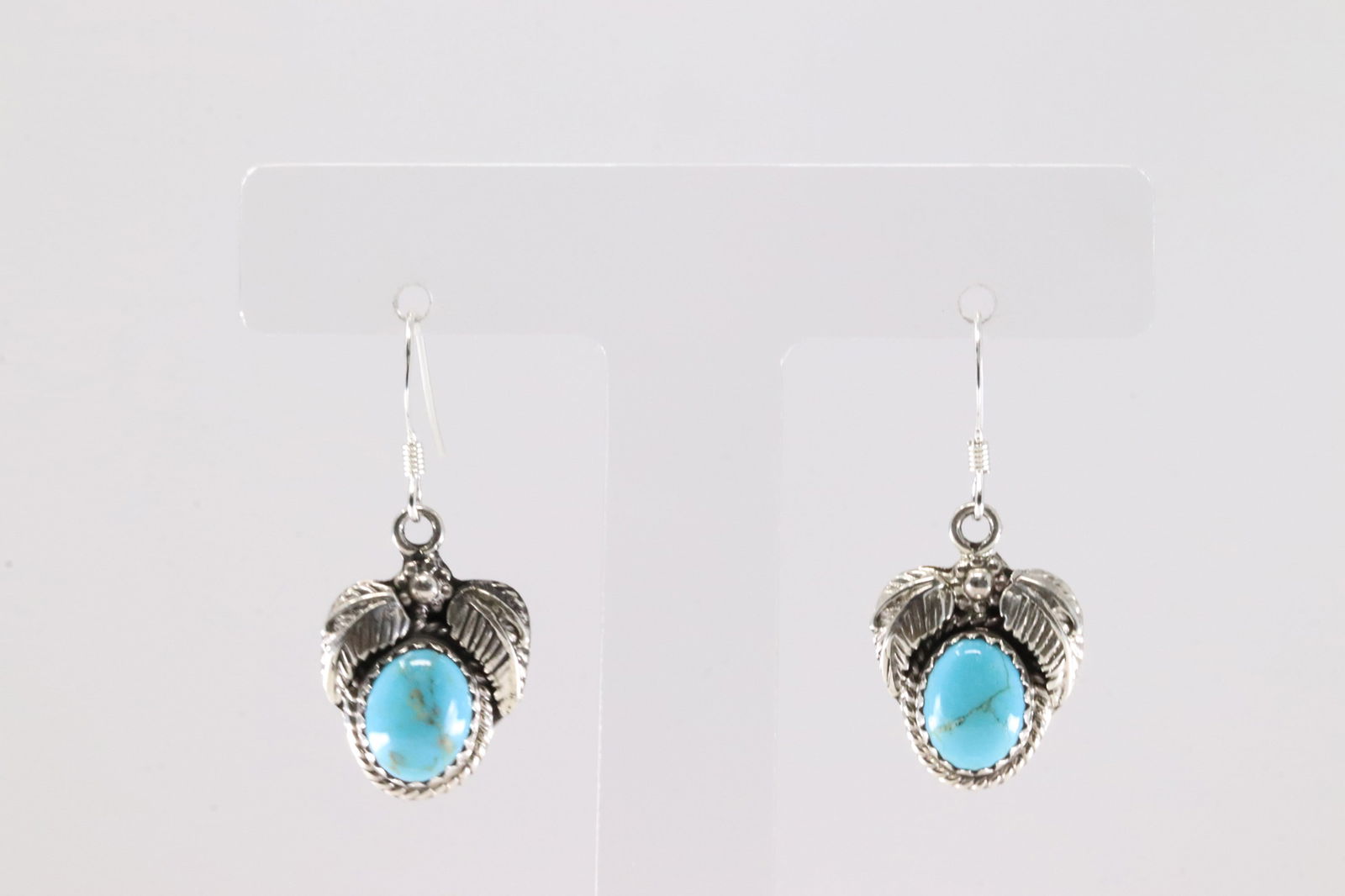 America Sterling Silver Turquoise Dangling Earring's. (1 of 4)