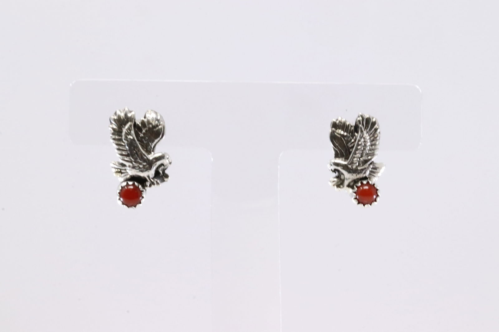 America Sterling Silver Coral Post Earring's. (1 of 3)