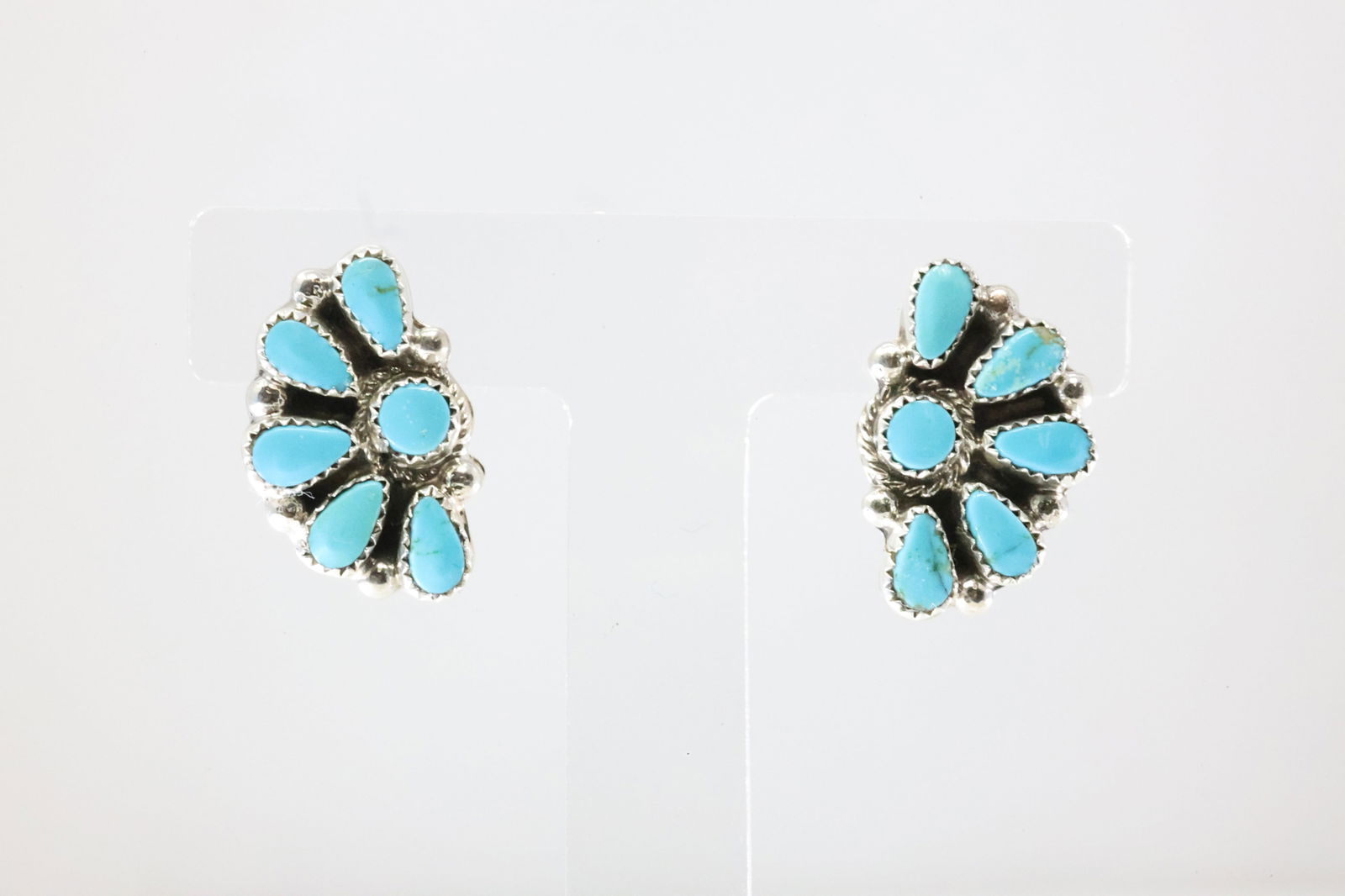America Sterling Silver Turquoise Post Earring's. (1 of 4)