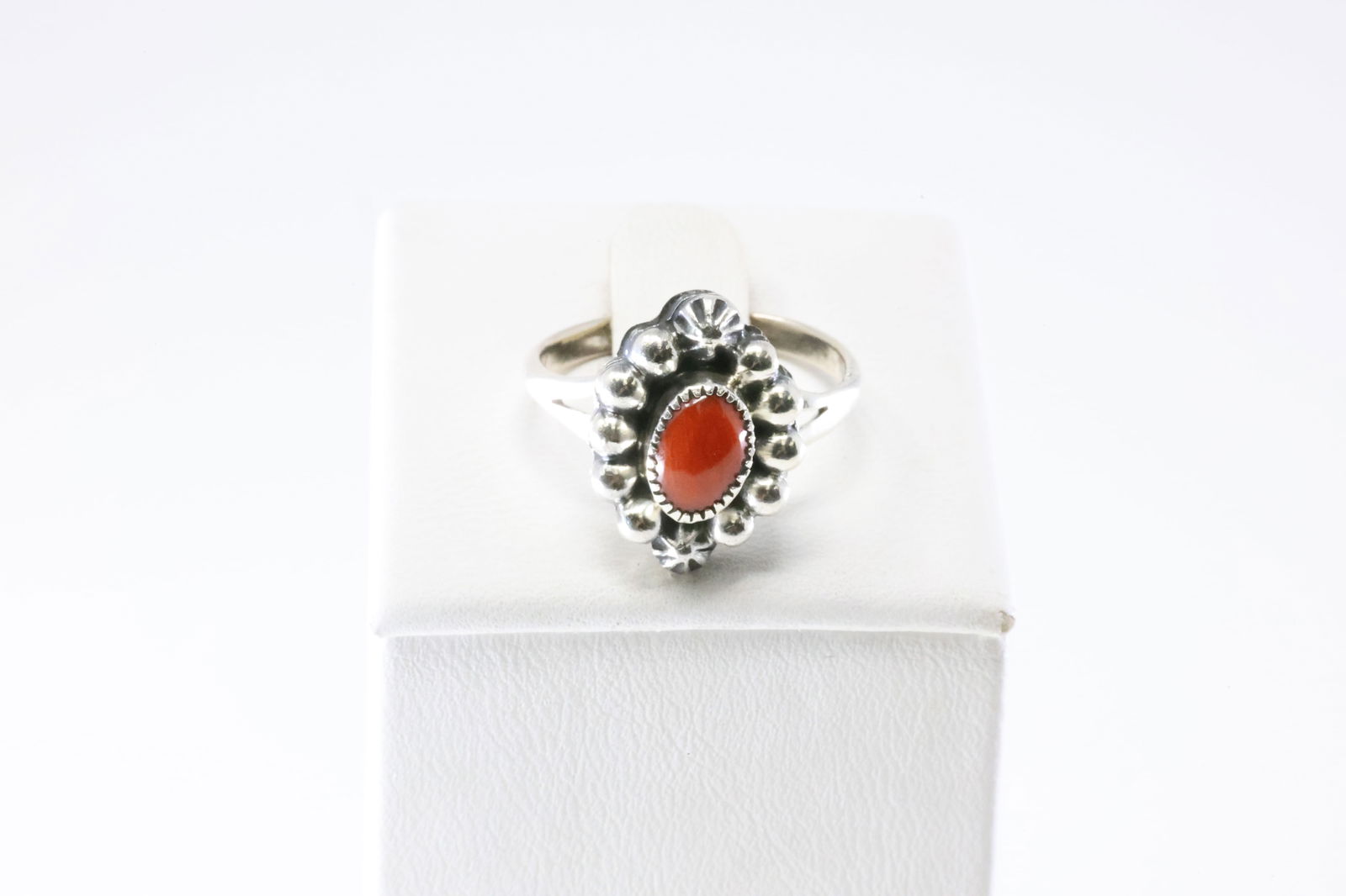 America Sterling Silver Coral Ring. (1 of 3)