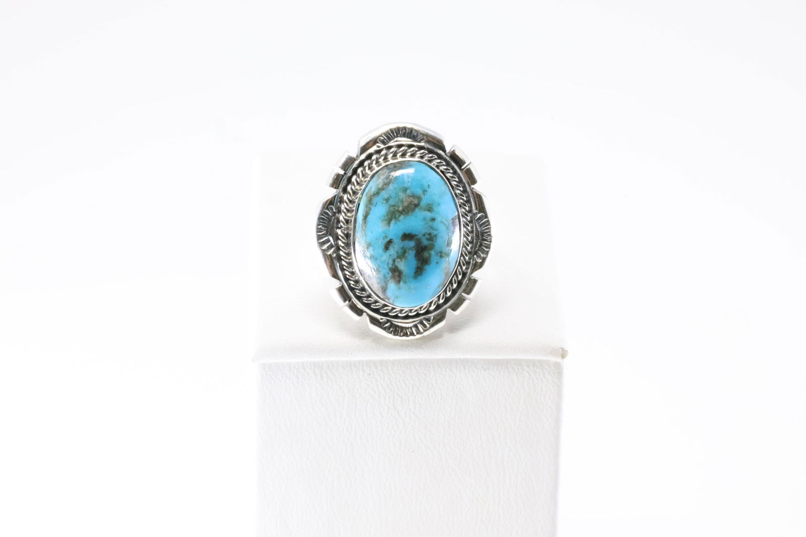 Native America Navajo Sterling Silver Turquoise Ring By Samuel Yellowhair. (1 of 4)