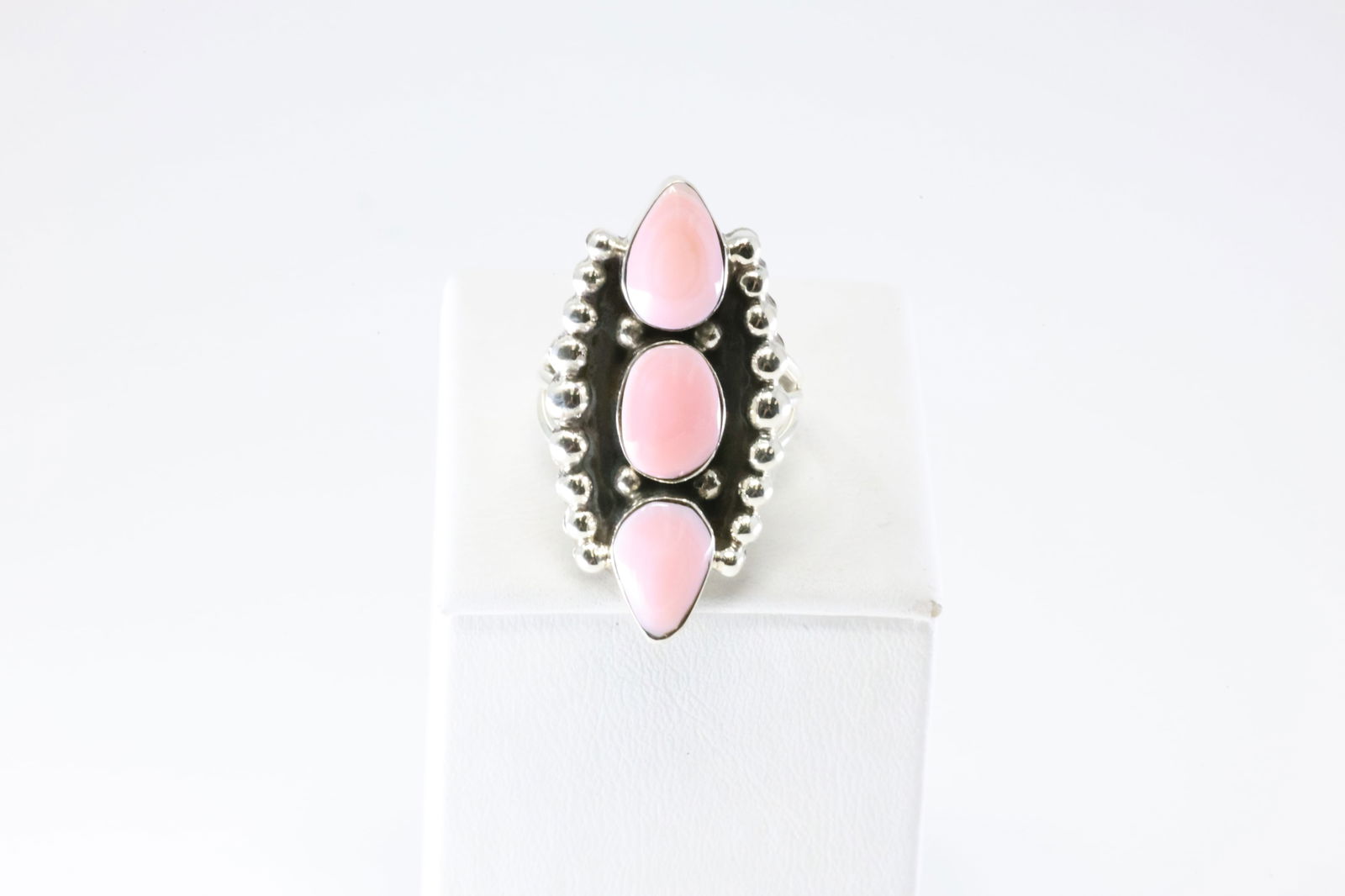 Native America Navajo Sterling Silver Pink Conch Ring By Sadie Jim. From R.B Company. (1 of 4)
