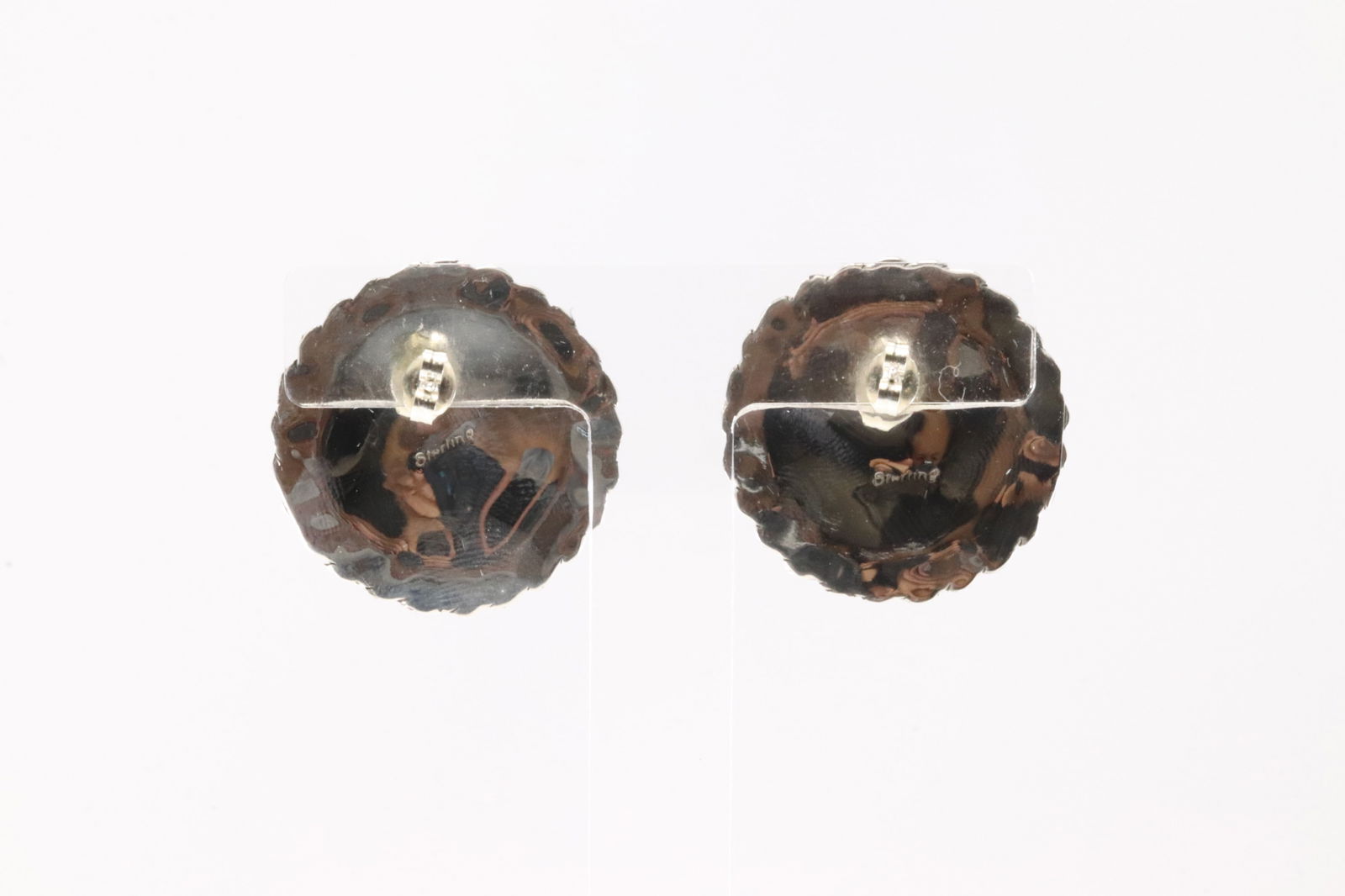 America Sterling Silver Solid Post Earring's. - 3