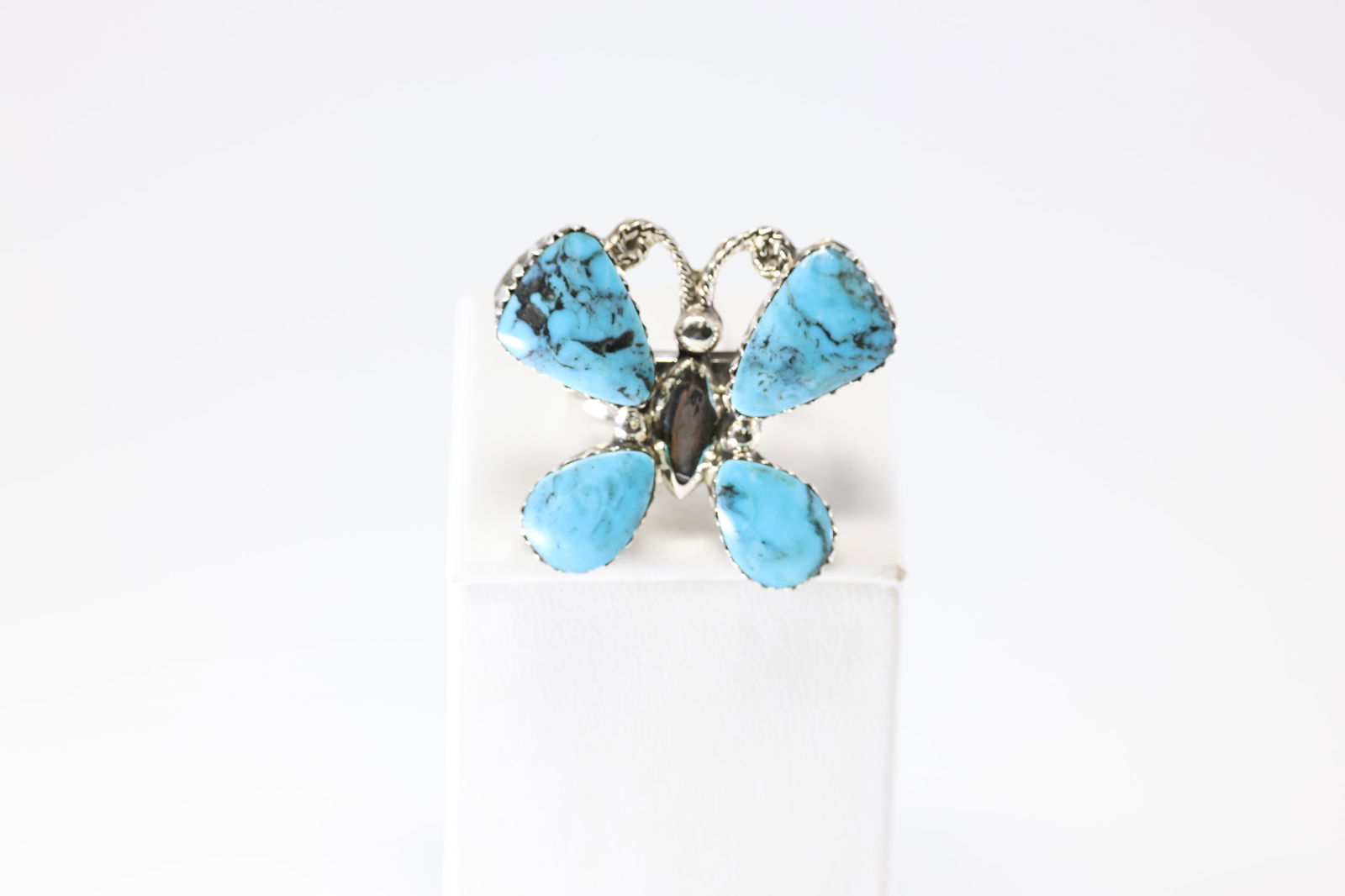 Native America Navajo Sterling Silver Turquoise Butterfly Ring By Gregg Yazzie. From R.B Company.: This is a Native America Navajo Sterling Silver Turquoise Butterfly Ring By Gregg Yazzie. From R.B Company. Stamp R.B. Ring Size: 7.00.