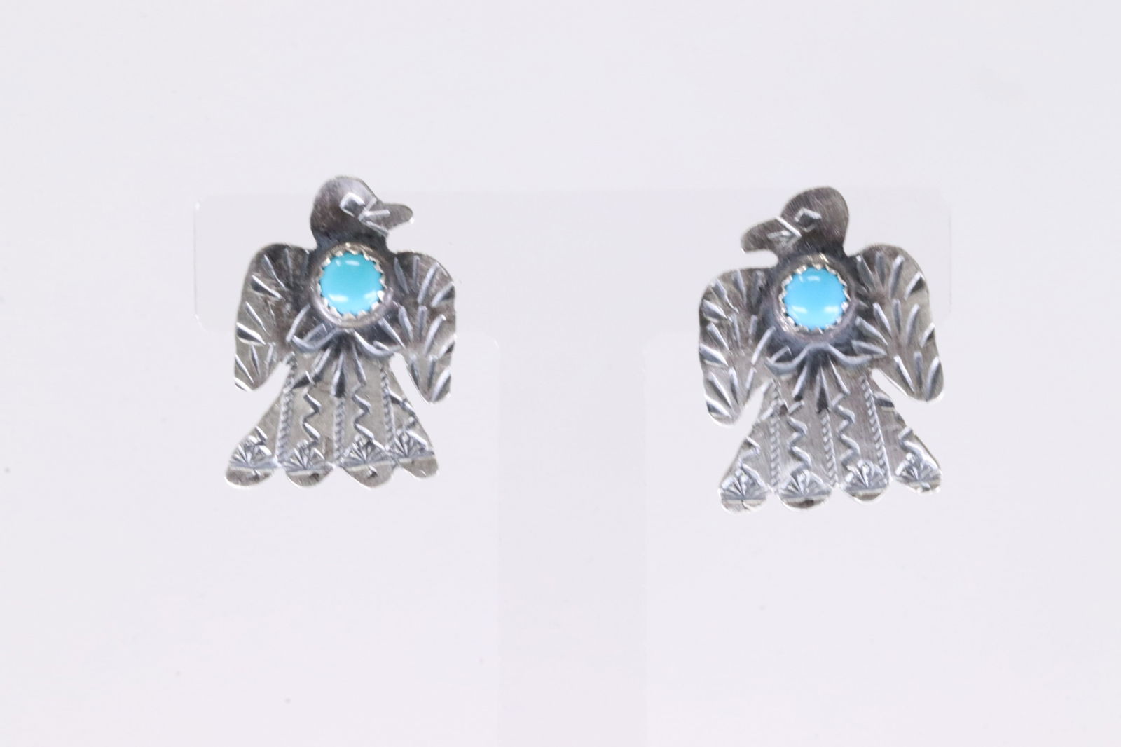 Native America Navajo Sterling Silver Turquoise Thunderbird Post Earring's By Gabriela Yazzie. (1 of 4)