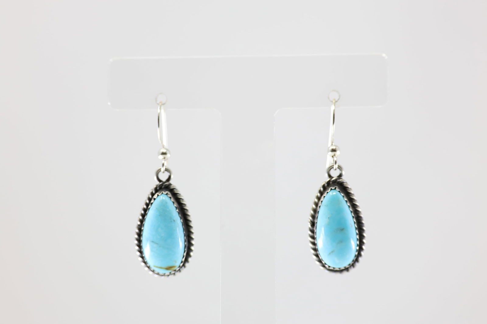 Native America Navajo Sterling Silver Kingman Turquoise Dangling Earring's By Freda Martinez. (1 of 4)