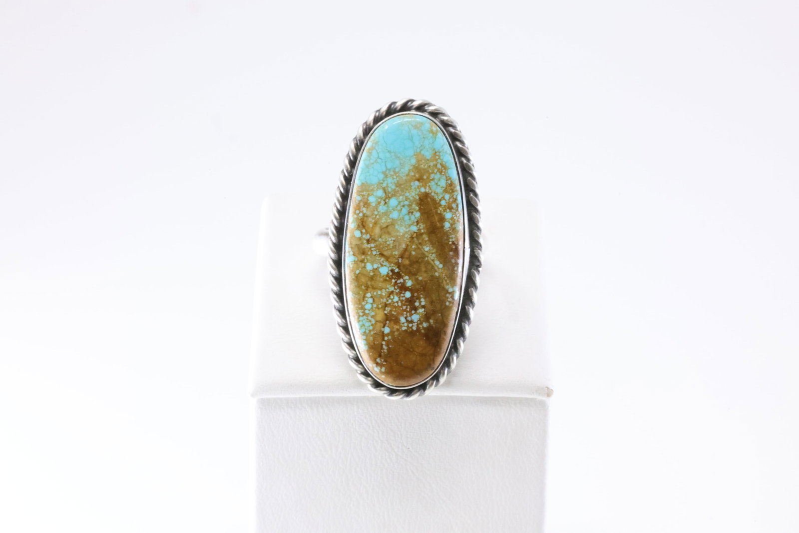 Native America Navajo Sterling Silver Turquoise Ring By C. Belone. (1 of 4)