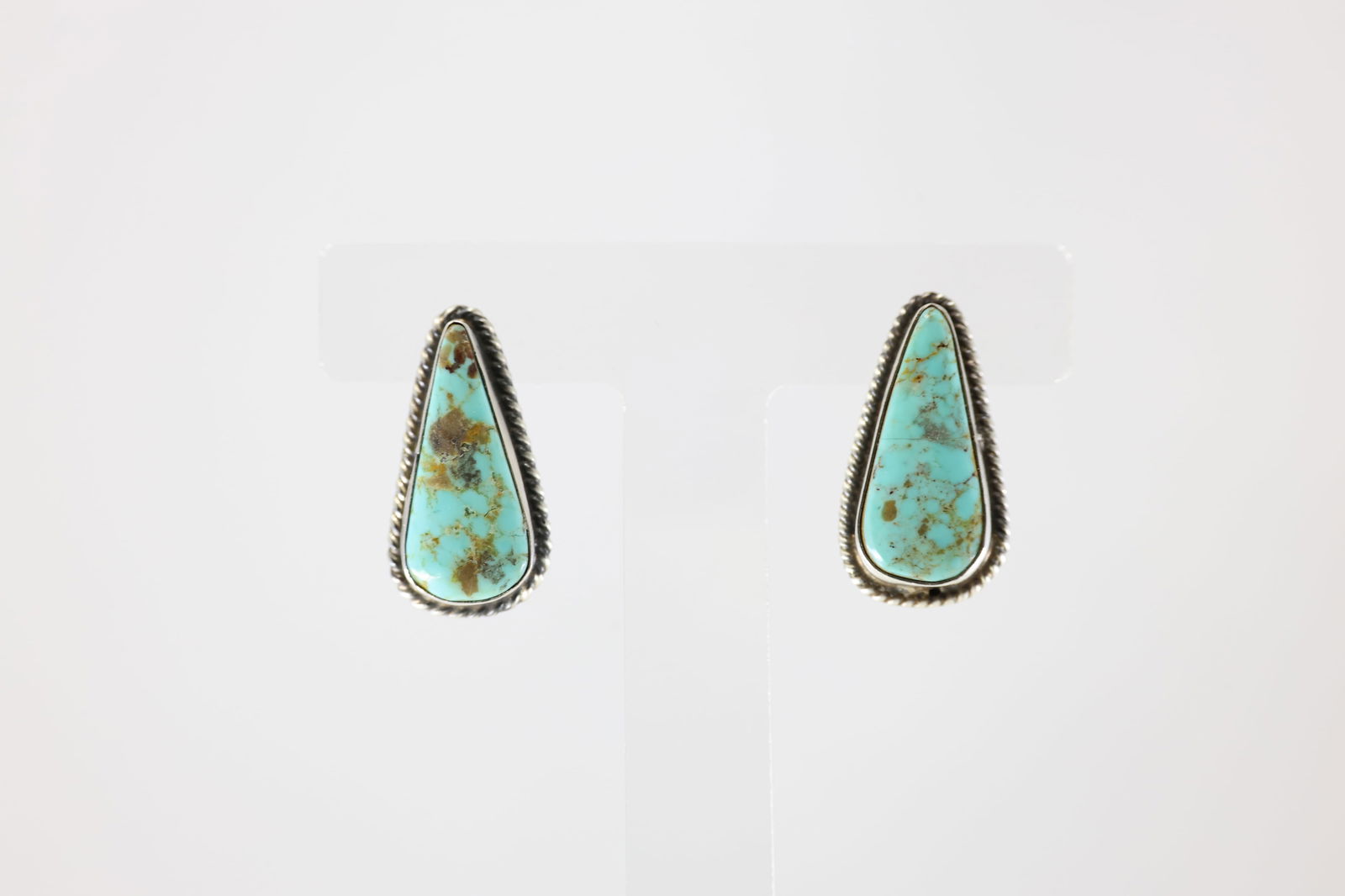 Native America Navajo Sterling Silver Turquoise Post Earring's By Chassity Belone. (1 of 4)
