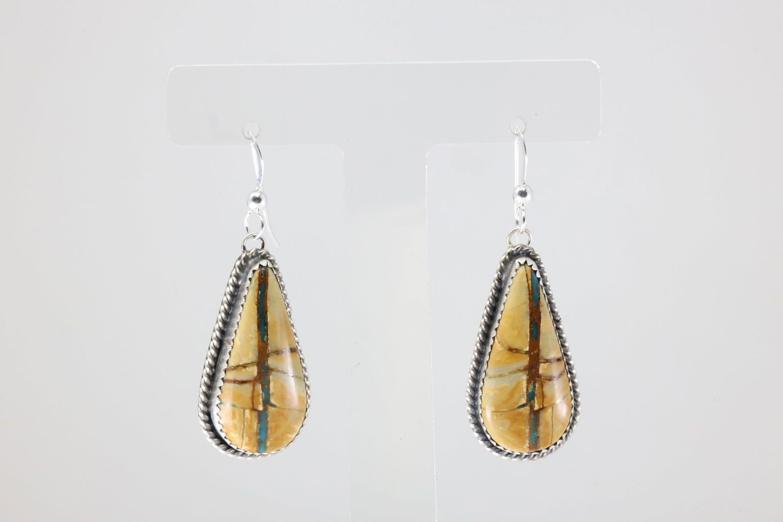 Native America Navajo Sterling Silver Turquoise Dangling Earring's By Virginia Becent. (1 of 4)