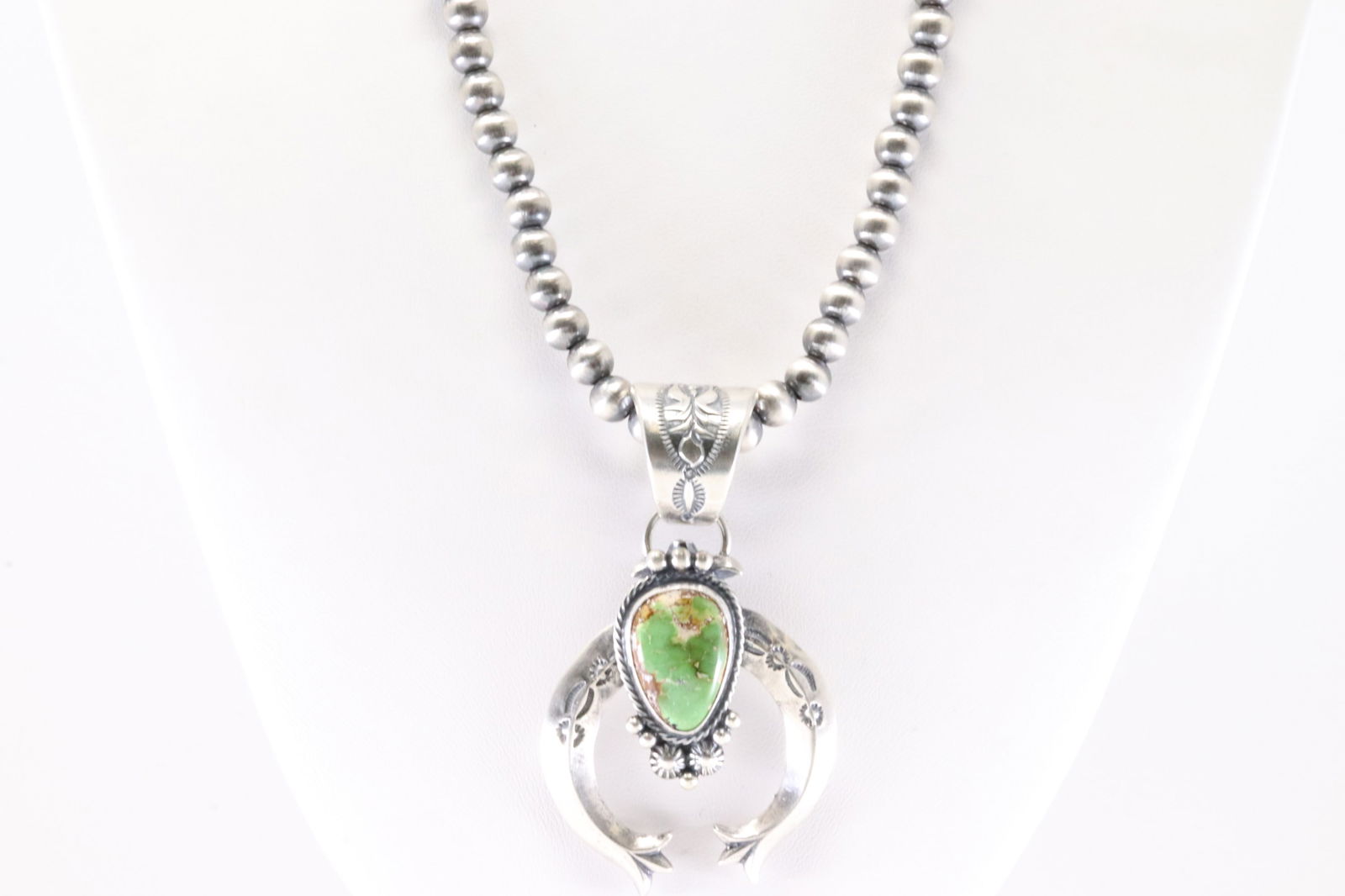 Native America Navajo Sterling Silver Turquoise Naja Pendant By Samuel Yellowhair. With Machine Made (1 of 4)