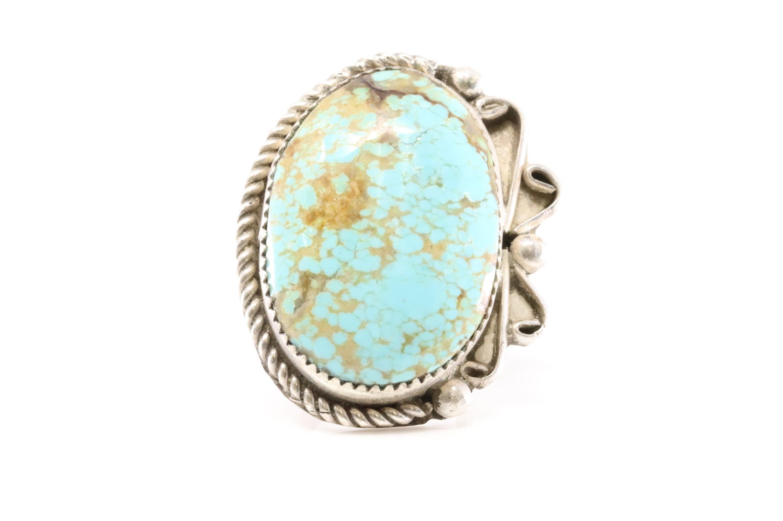 Native America Navajo Sterling Silver Turquoise Ring By VH. (1 of 4)
