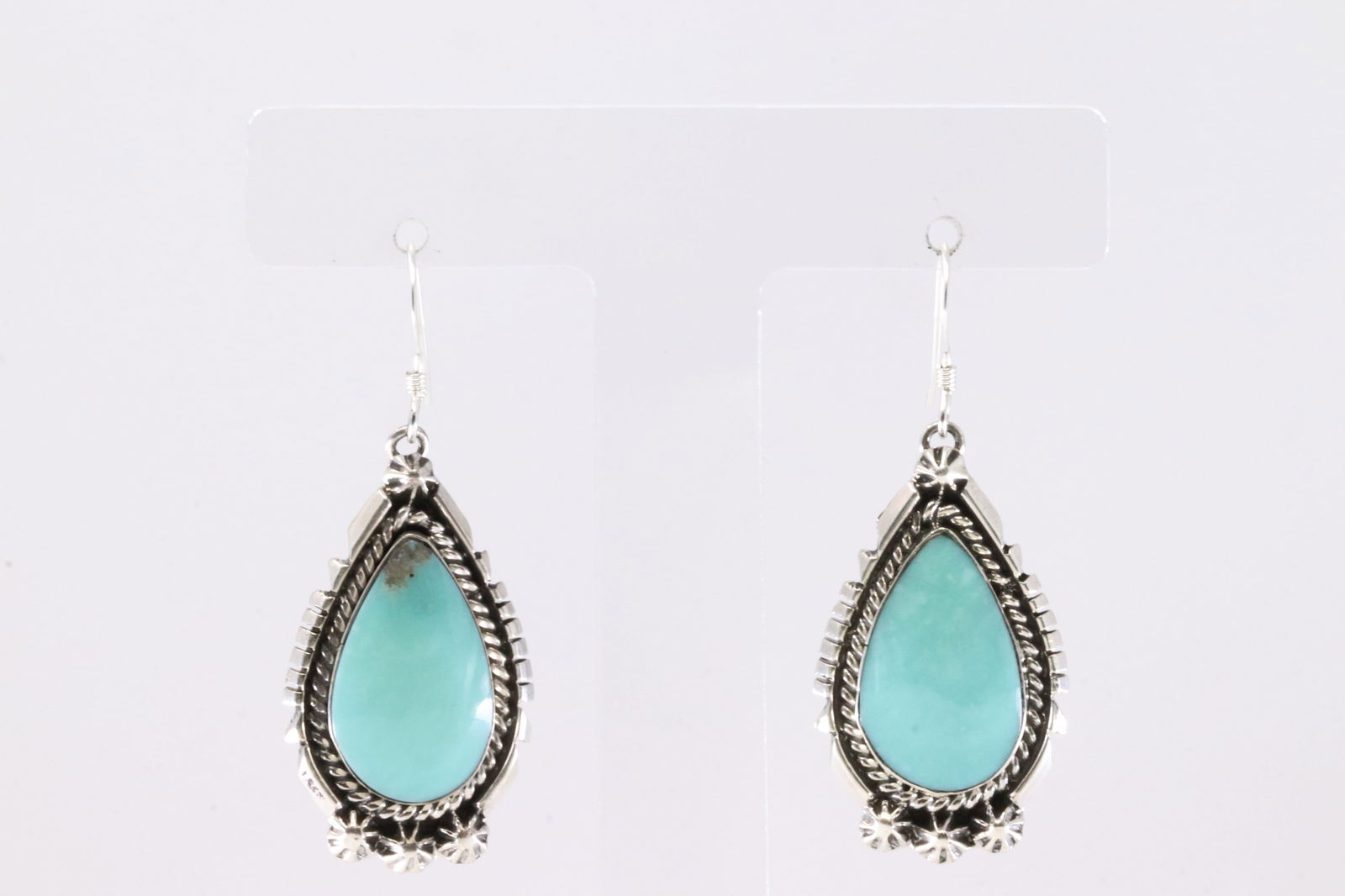 America Sterling Silver Turquoise Dangling Earring's. (1 of 4)