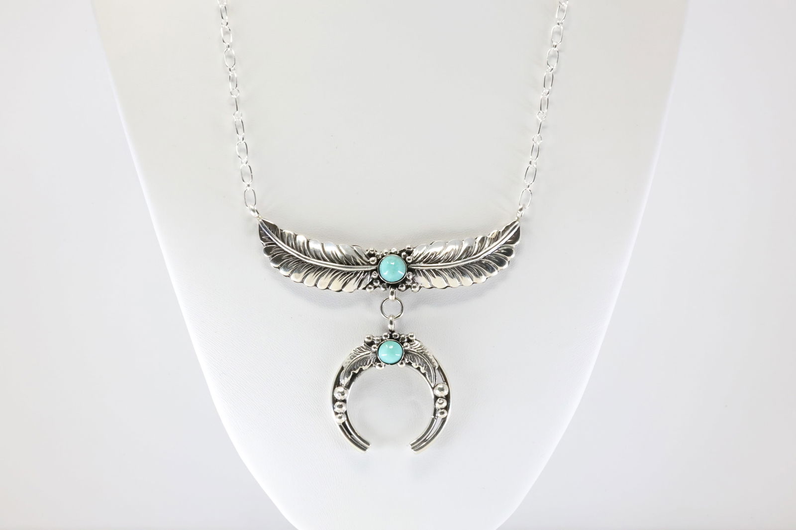 Native America Navajo Sterling Silver Necklace Feather Necklace By Loretta Delgarito. From R.B (1 of 4)