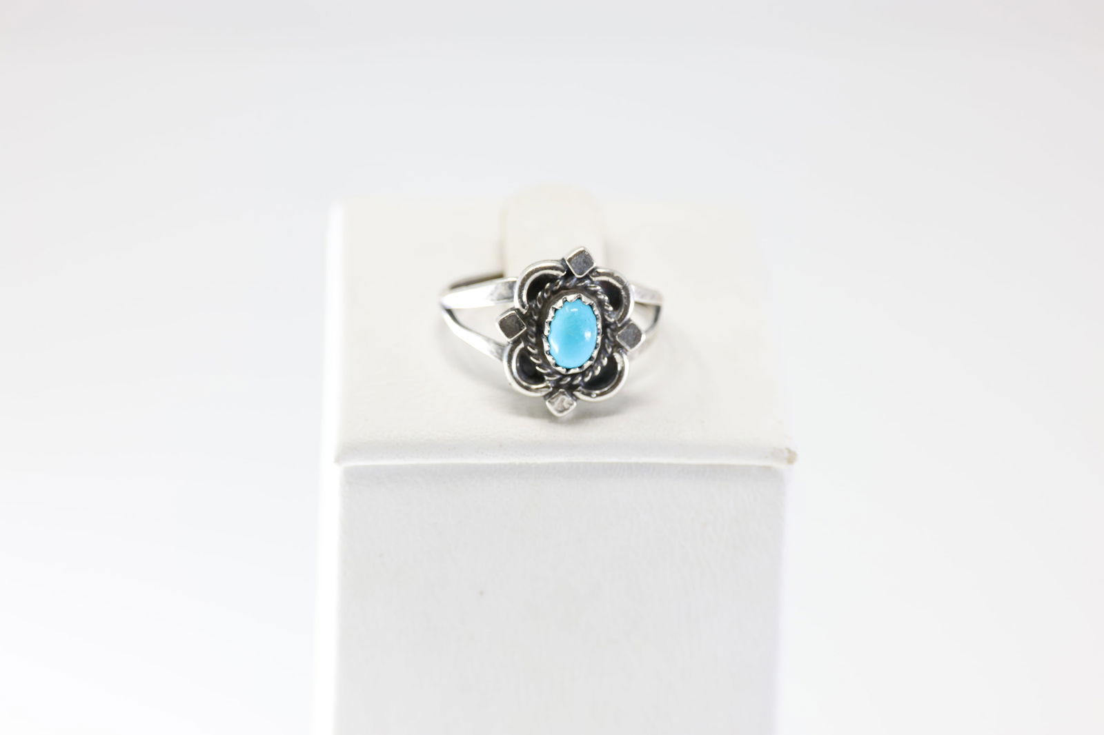 Native American Navajo Sterling Silver Turquoise Ring By Hiram Largo. From R.B Company.: This is a Native American Navajo Sterling Silver Turquoise Ring By Hiram Largo. From R.B Company. Stamp R.B. Ring Size: 7.00.