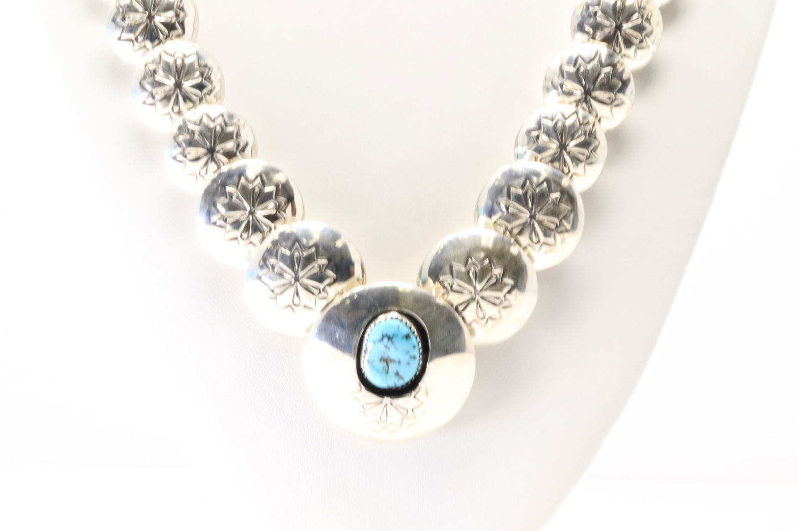 America Sterling Silver Turquoise Necklace. (1 of 4)