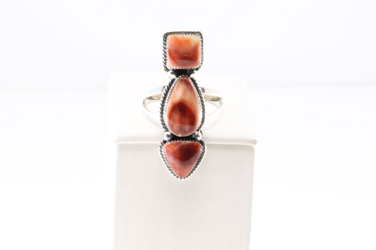 Native America Navajo Sterling Silver Spiny Oyster Ring By Sadie Jim. From R.B Company. (1 of 4)