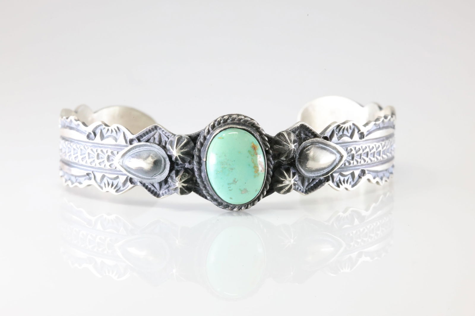 Native America Navajo Sterling Silver Sonora Bracelet Cuff By Leonard Maloney. (1 of 4)