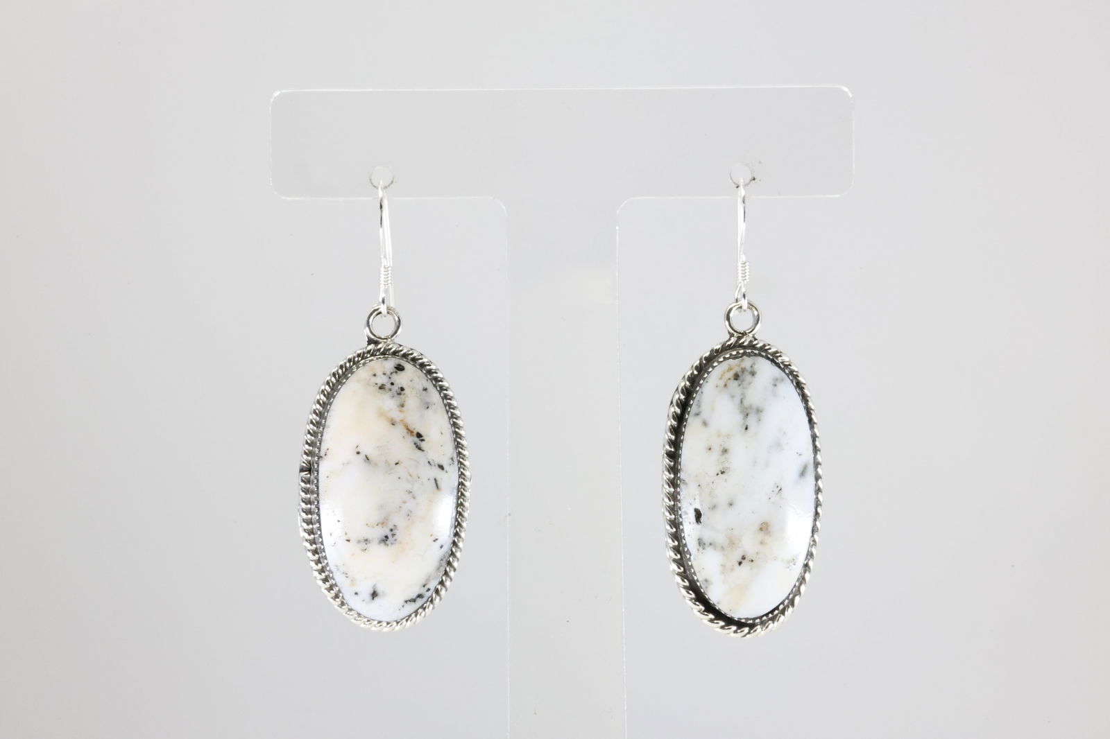 Native America Navajo Sterling Silver White Buffalo Dangling Earring's By Sammie Burnside. From R.B: This is a Native America Navajo Sterling Silver White Buffalo Dangling Earring's By Sammie Burnside. From R.B Company. Stamp By R.B Company.