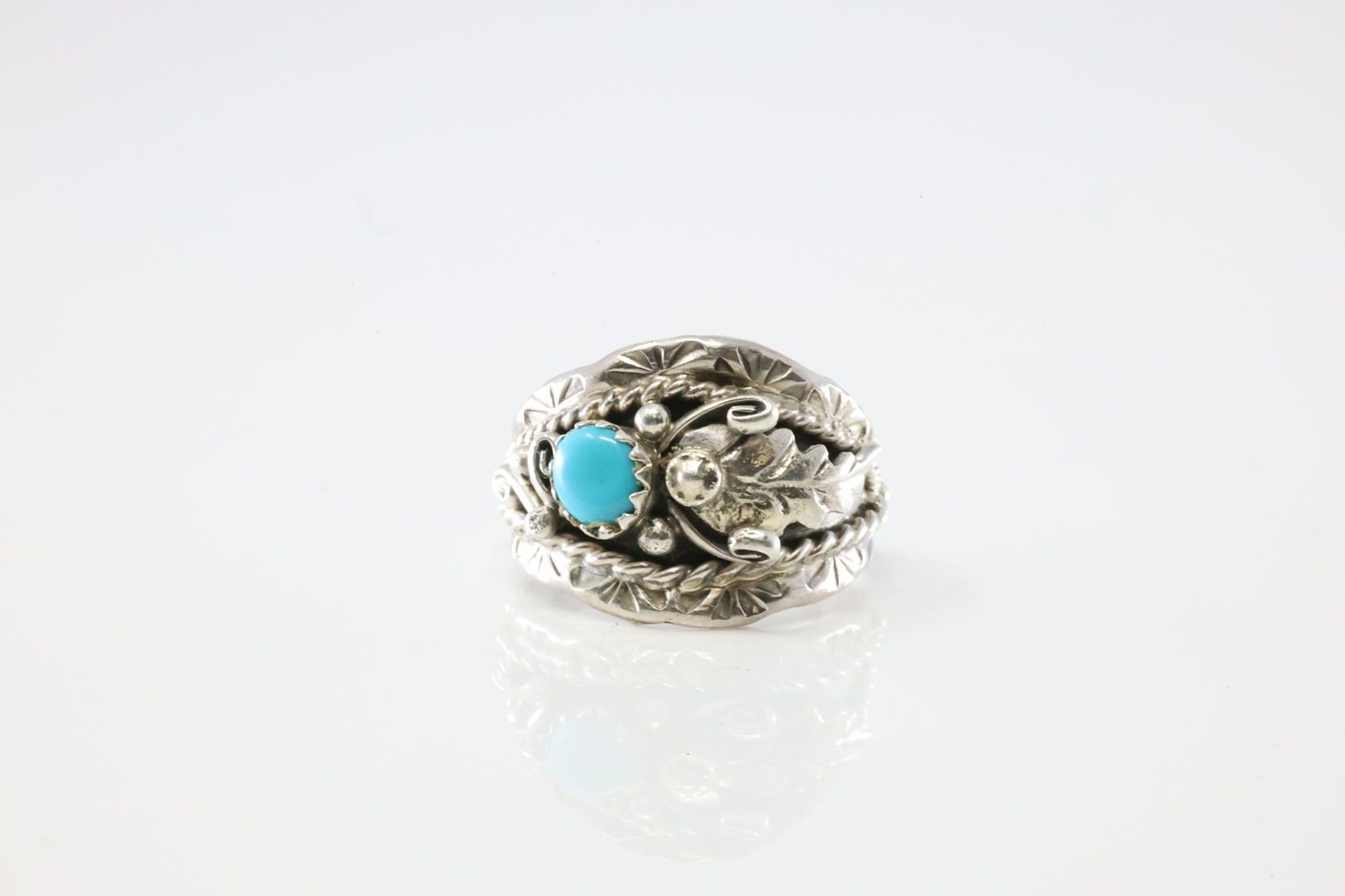 America Sterling Silver Turquoise Ring. (1 of 4)