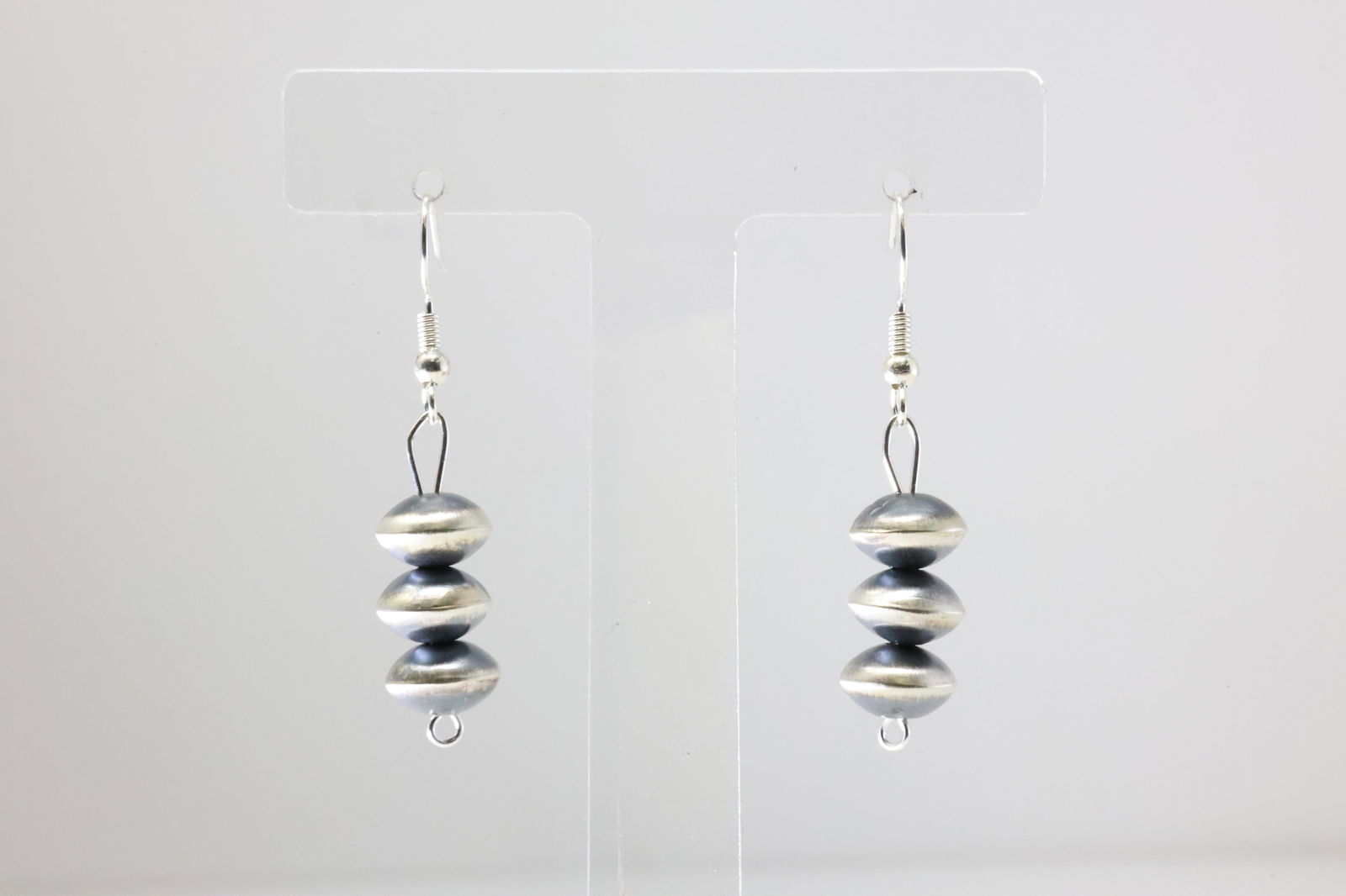 America Sterling Silver Pearl Beaded Dangling Earring's. (1 of 4)