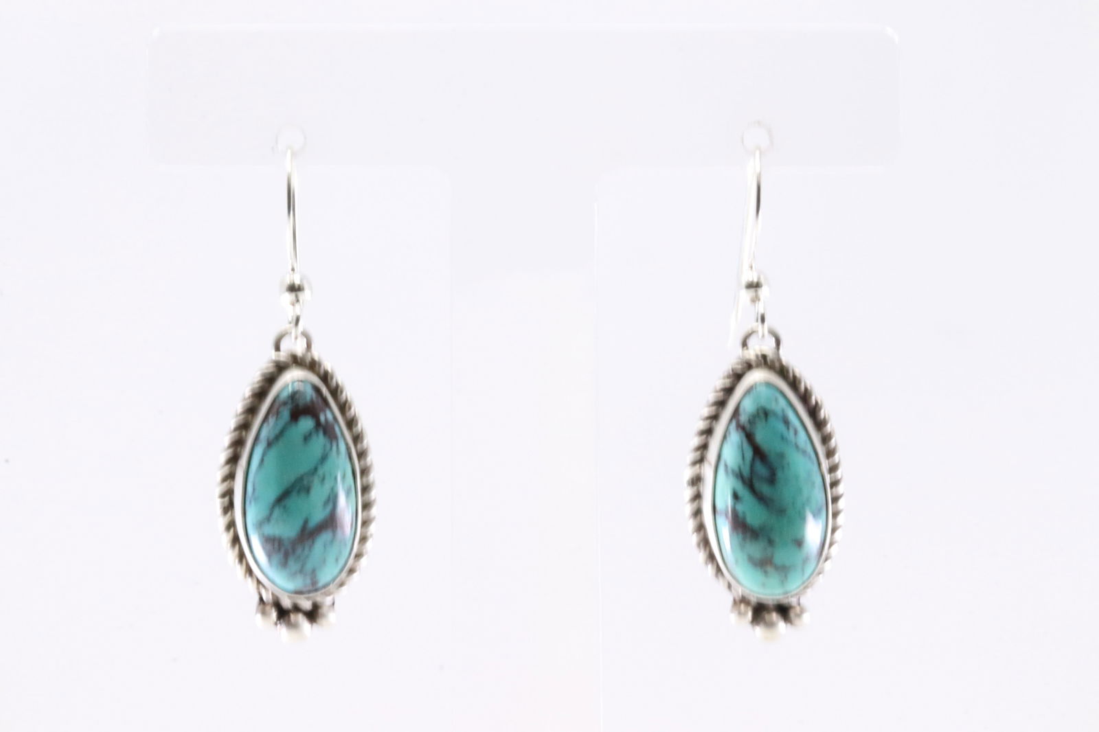 Native America Navajo Sterling Silver Kingman Turquoise Dangling Earring's By Trish Largo. (1 of 4)