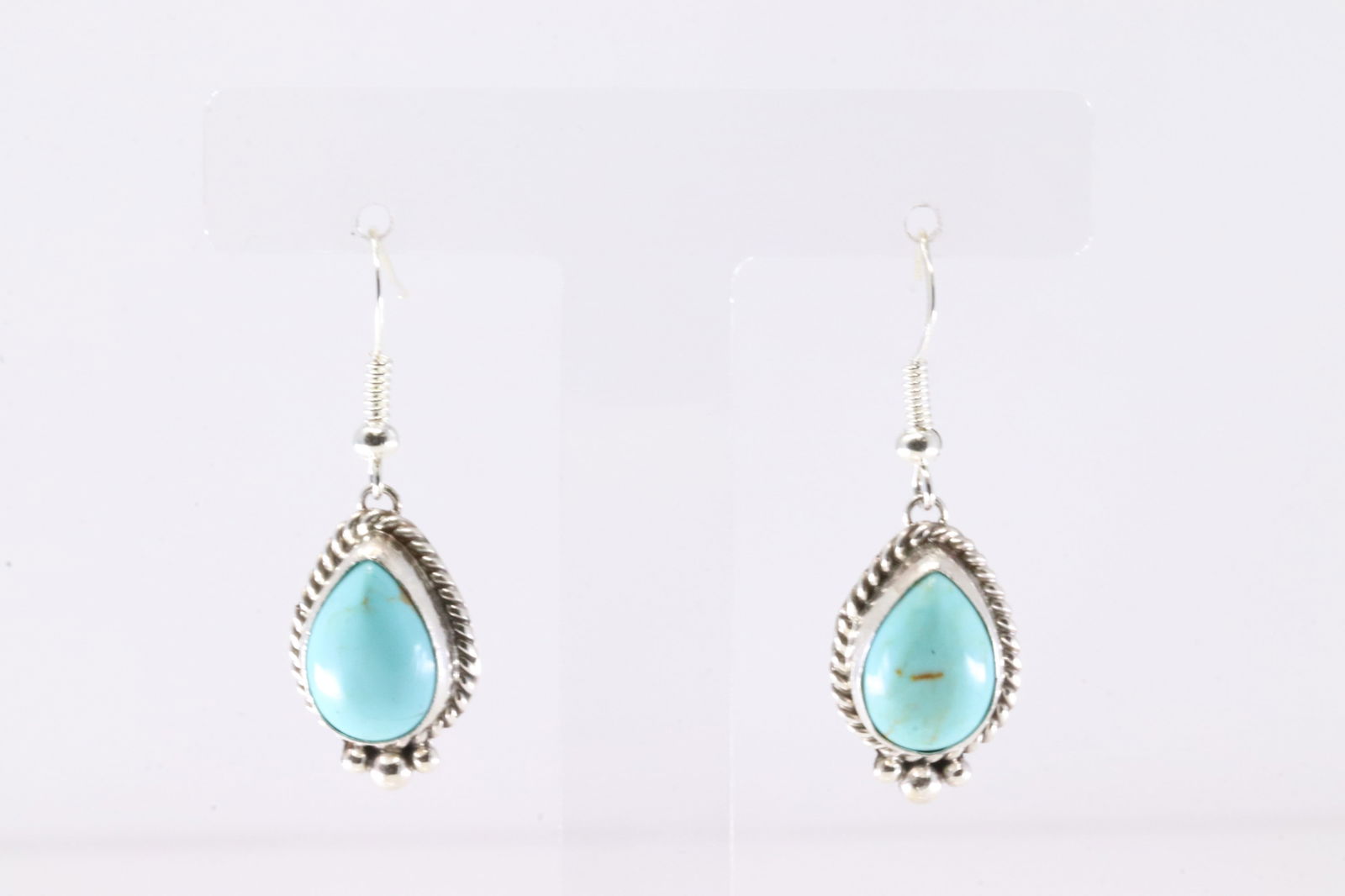 Native America Navajo Sterling Silver Turquoise Dangling Earring's By Tricia Leekity. (1 of 3)
