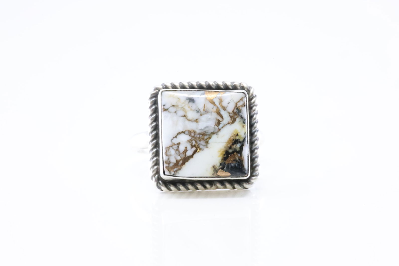 Native America Navajo Sterling Silver White Horse Ring By J. (1 of 4)