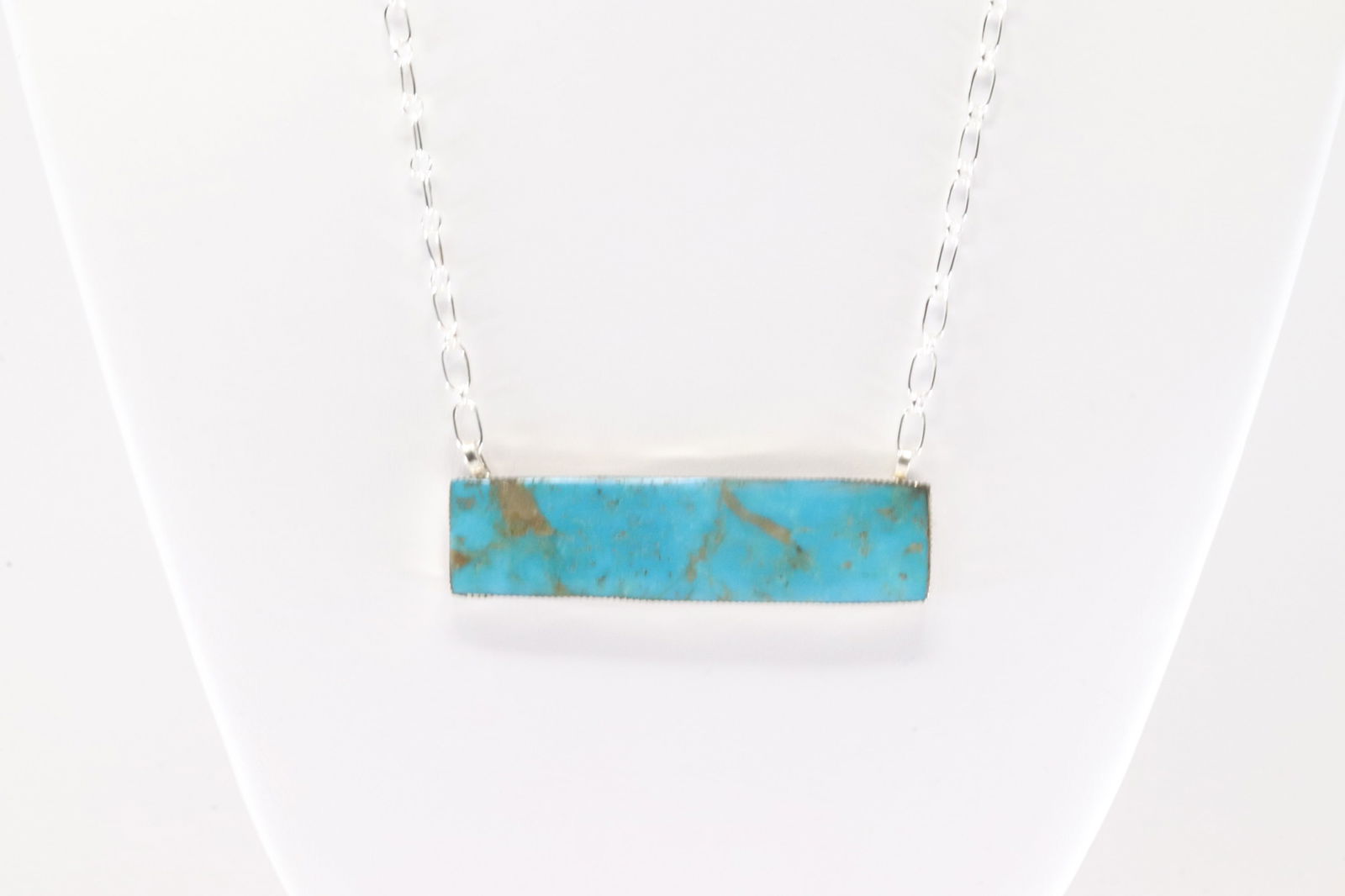 America Sterling Silver Turquoise Necklace.: This is a America Sterling Silver Turquoise Necklace. Necklace Length: 16.00.