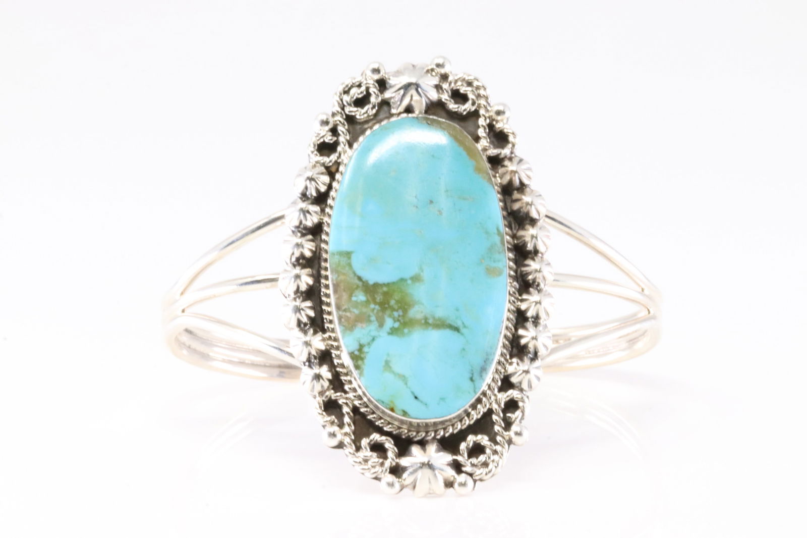 Native America Navajo Sterling Silver Turquoise Bracelet Cuff By Jennifer Cayditto. From R.B (1 of 4)